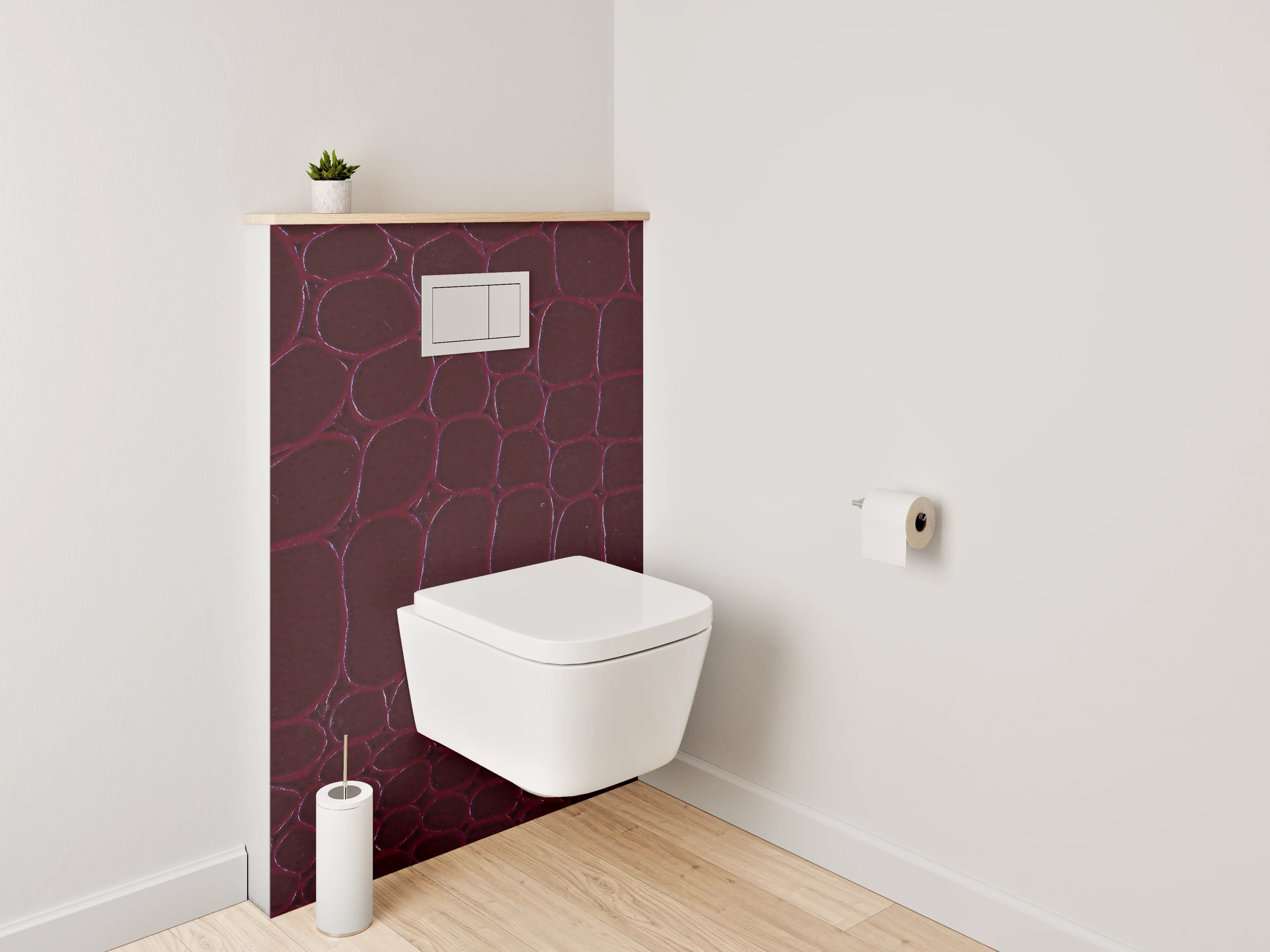 WC-Rückwand - Bordeauxrote Krokodilleder-Optik Textur