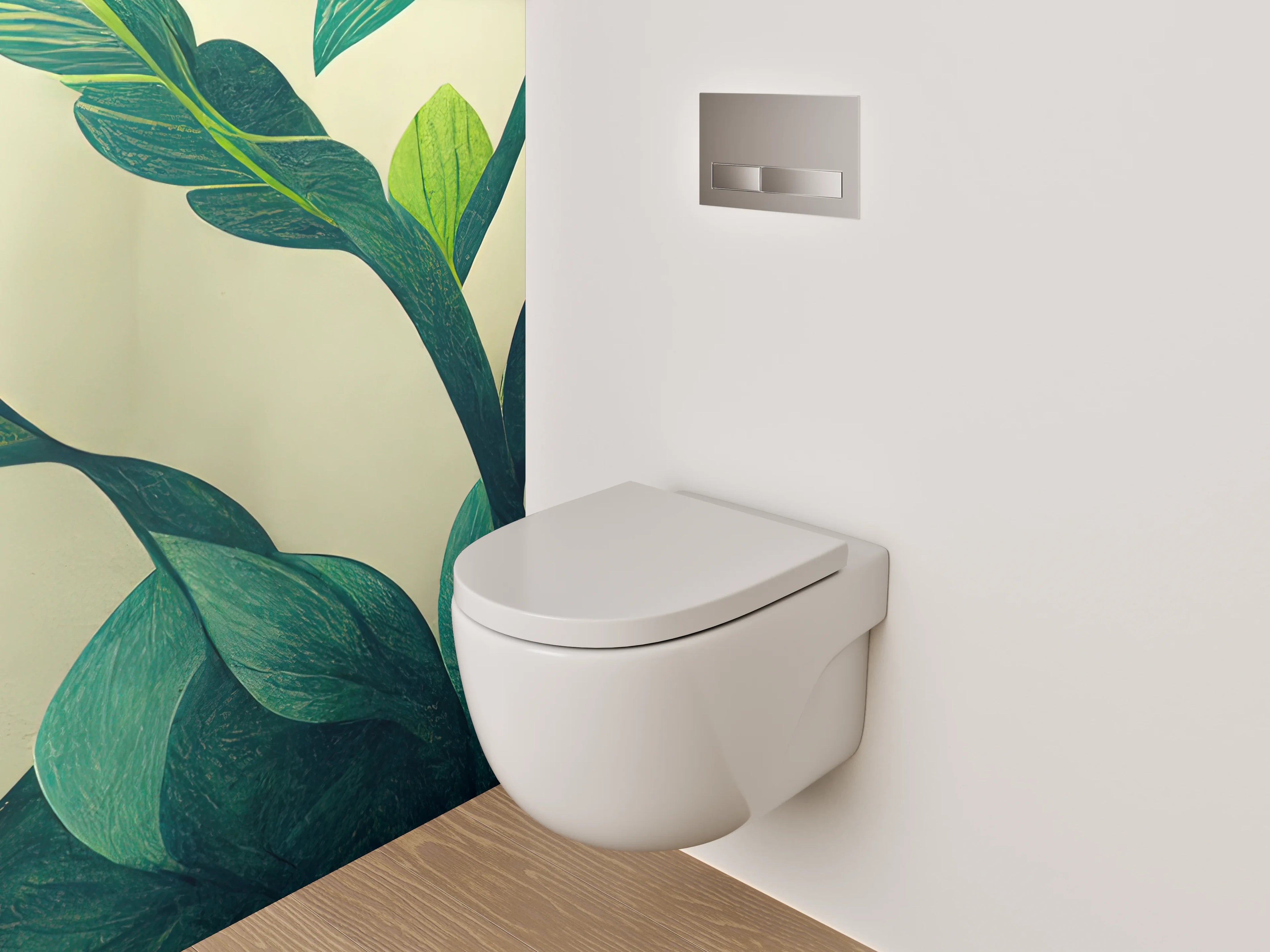 WC-Rückwand - Botanische Blätter Illustration Wanddekor