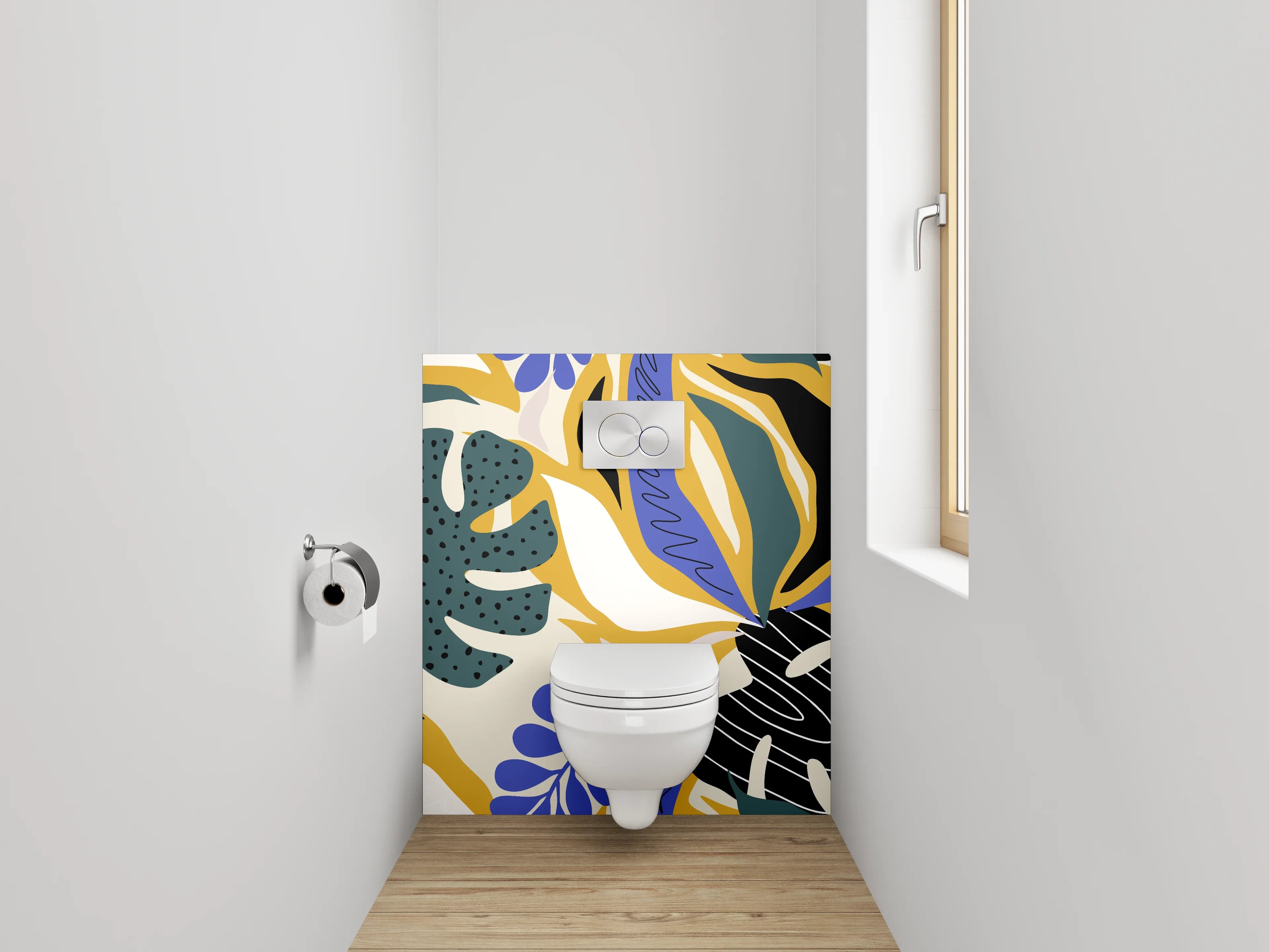 WC-Rückwand - Botanisches Abstract Blätter Muster