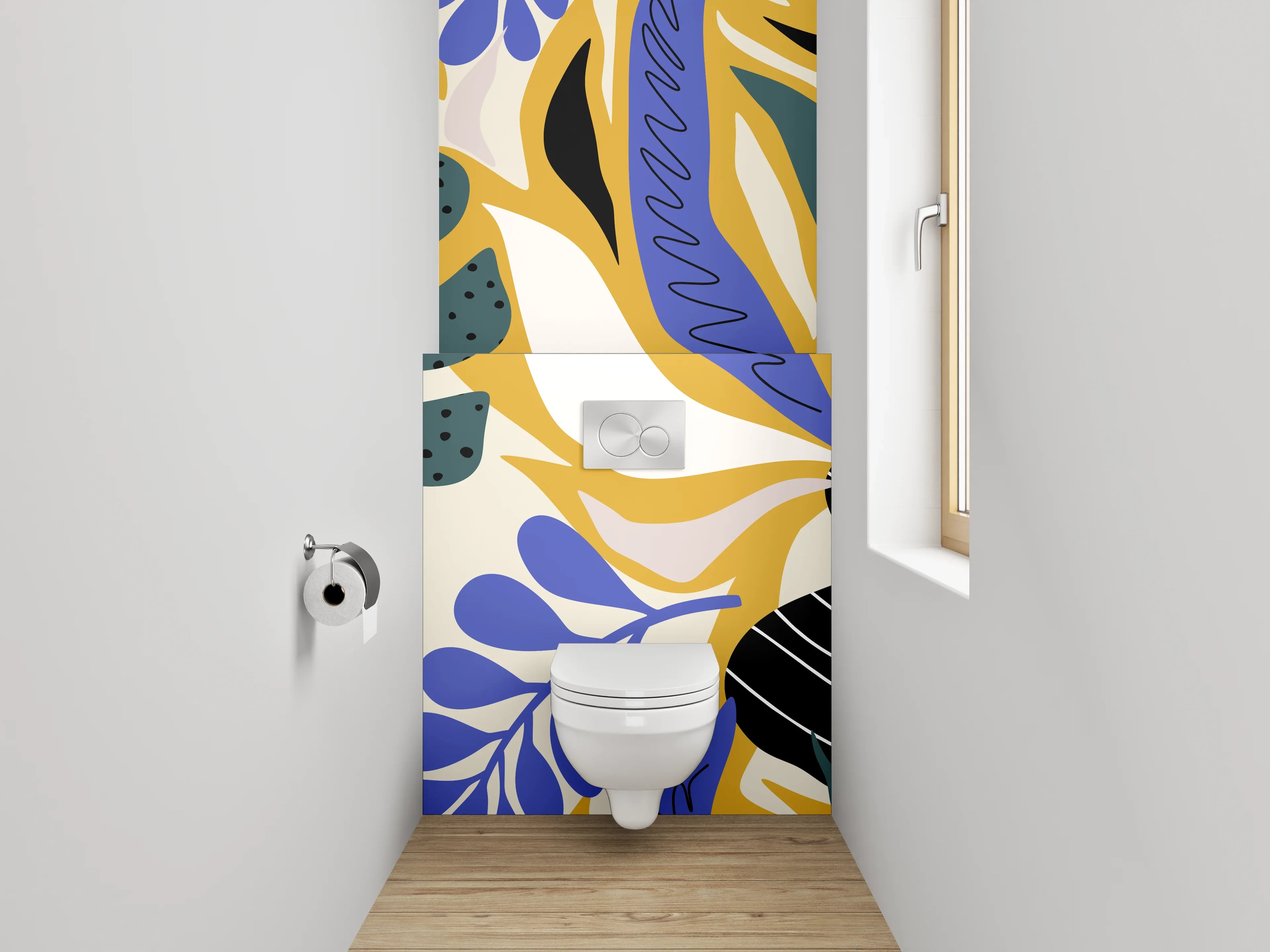 WC-Rückwand - Botanisches Abstract Blätter Muster