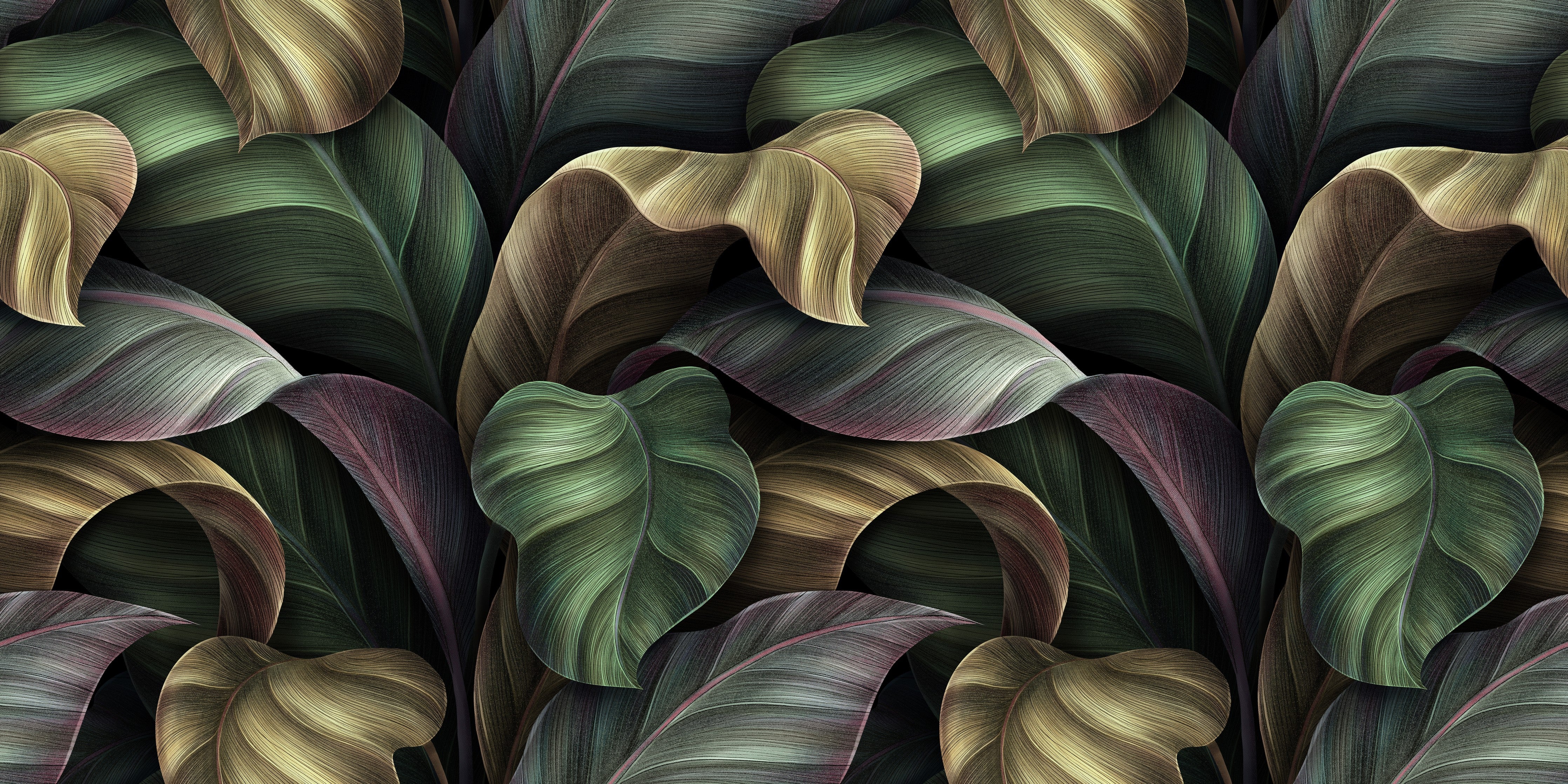 WC-Rückwand-Botanisches Abstract-Blatt Muster