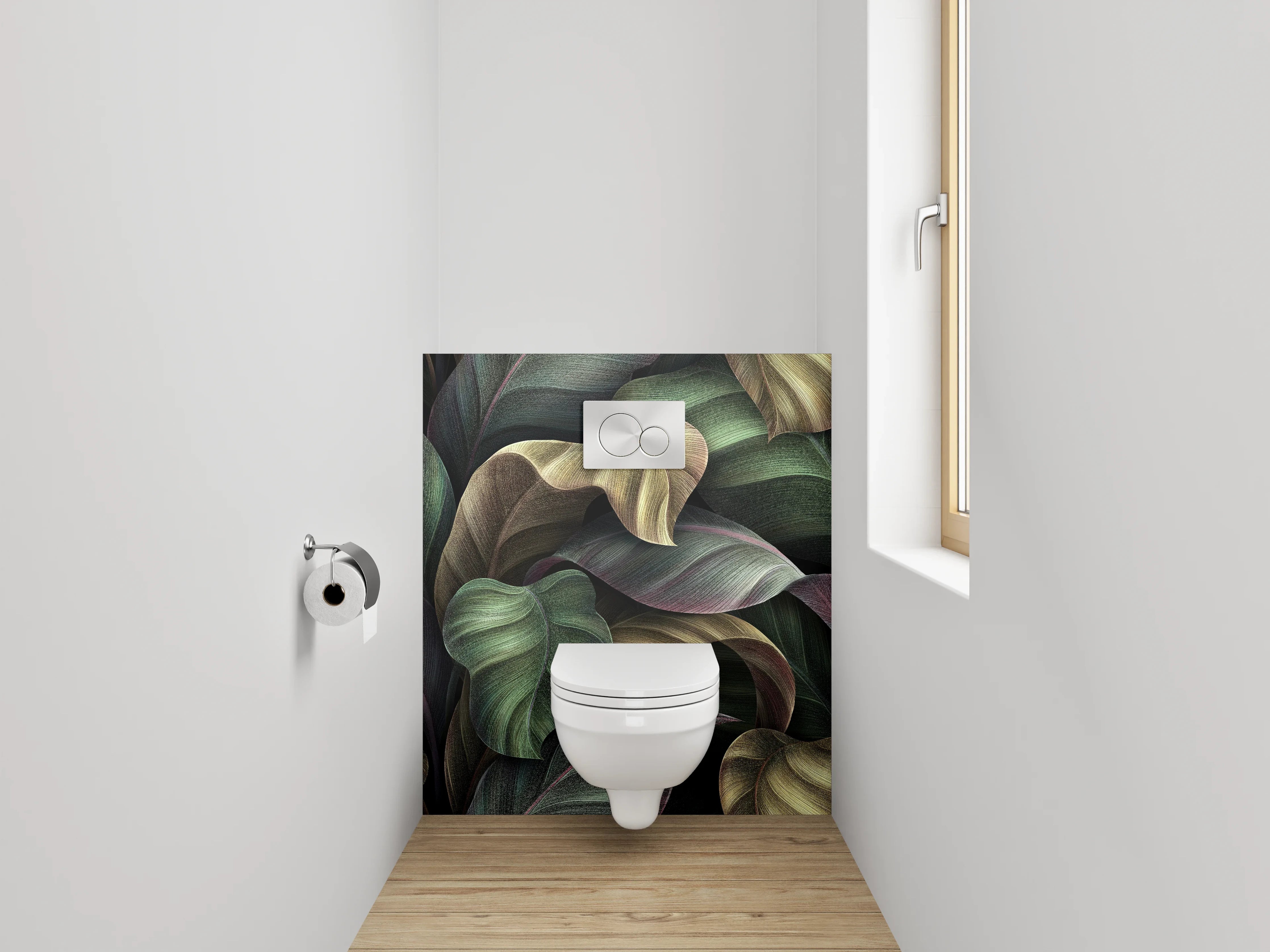 WC-Rückwand - Botanisches Abstract-Blatt Muster