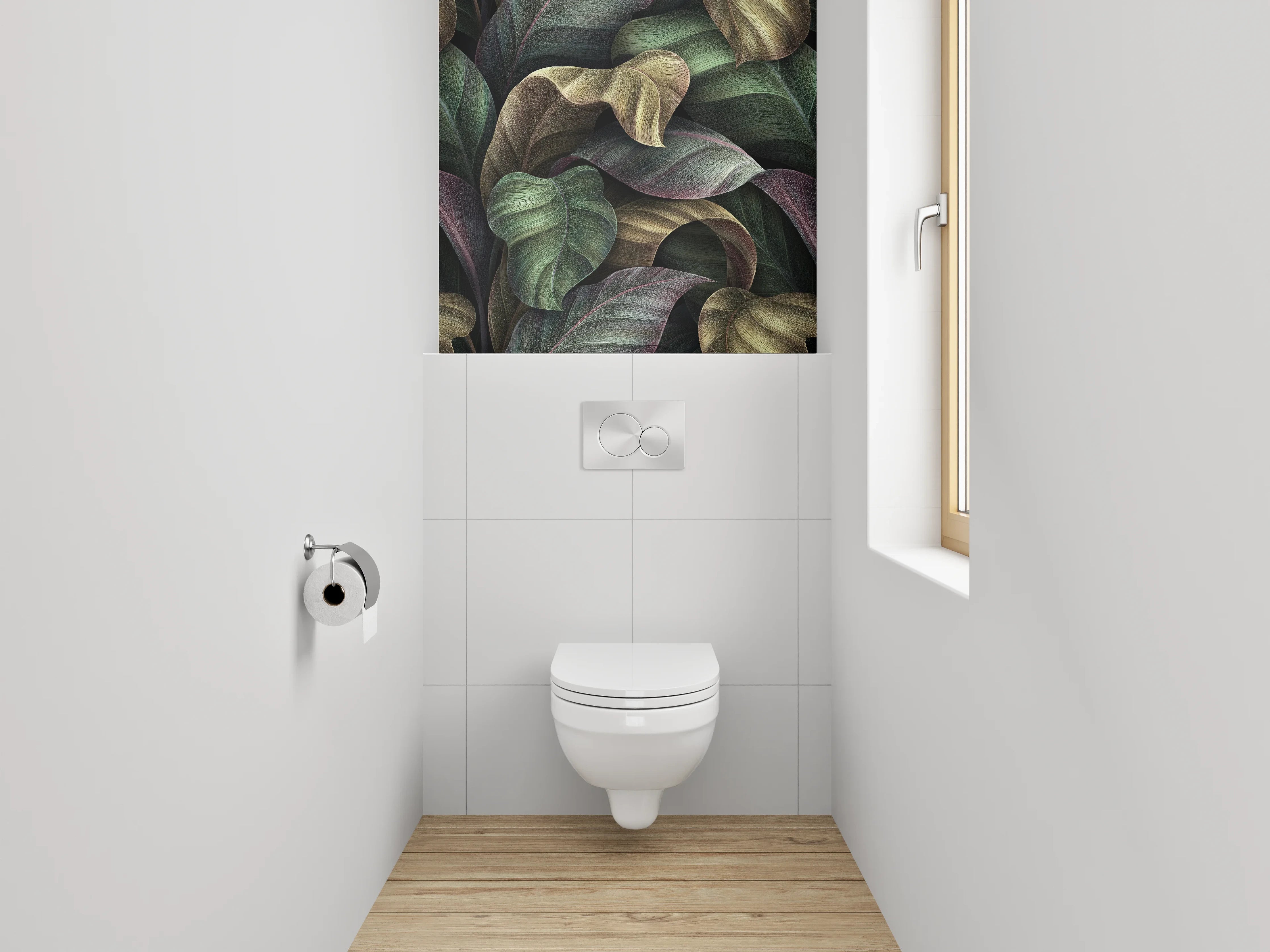 WC-Rückwand - Botanisches Abstract-Blatt Muster