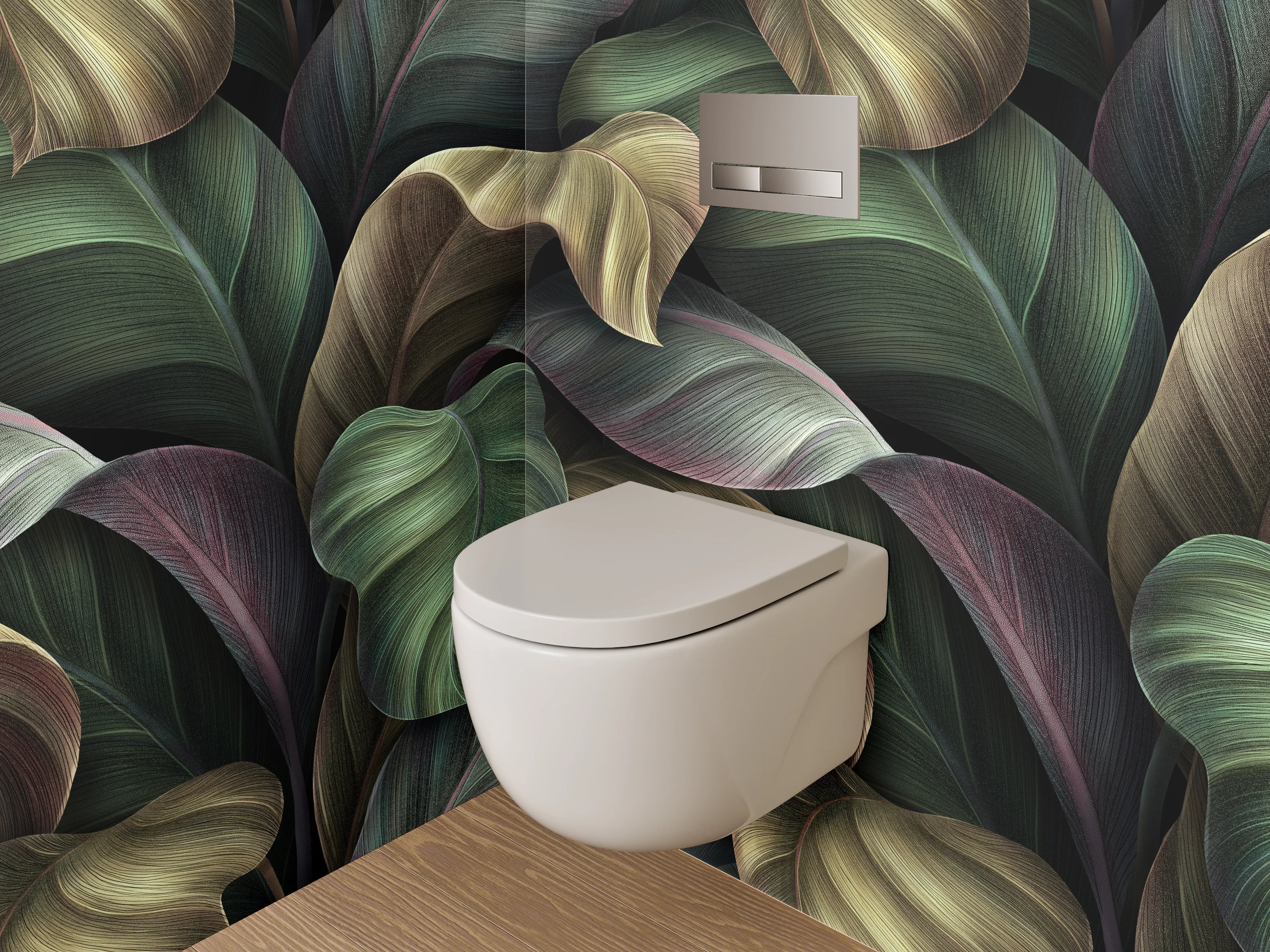 WC-Rückwand - Botanisches Abstract-Blatt Muster