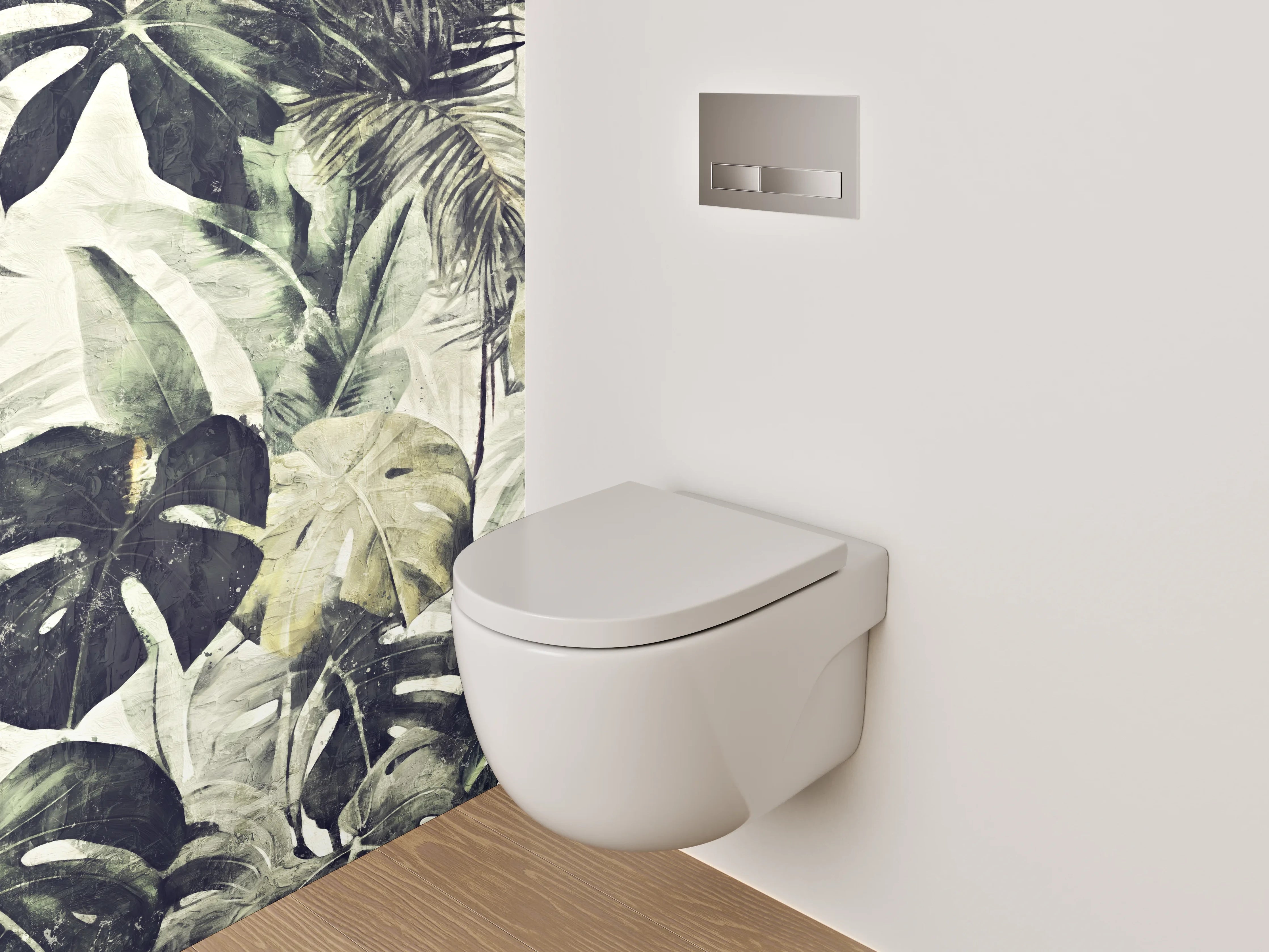 WC-Rückwand - Botanisches Aquarell Dschungel Blätter Design