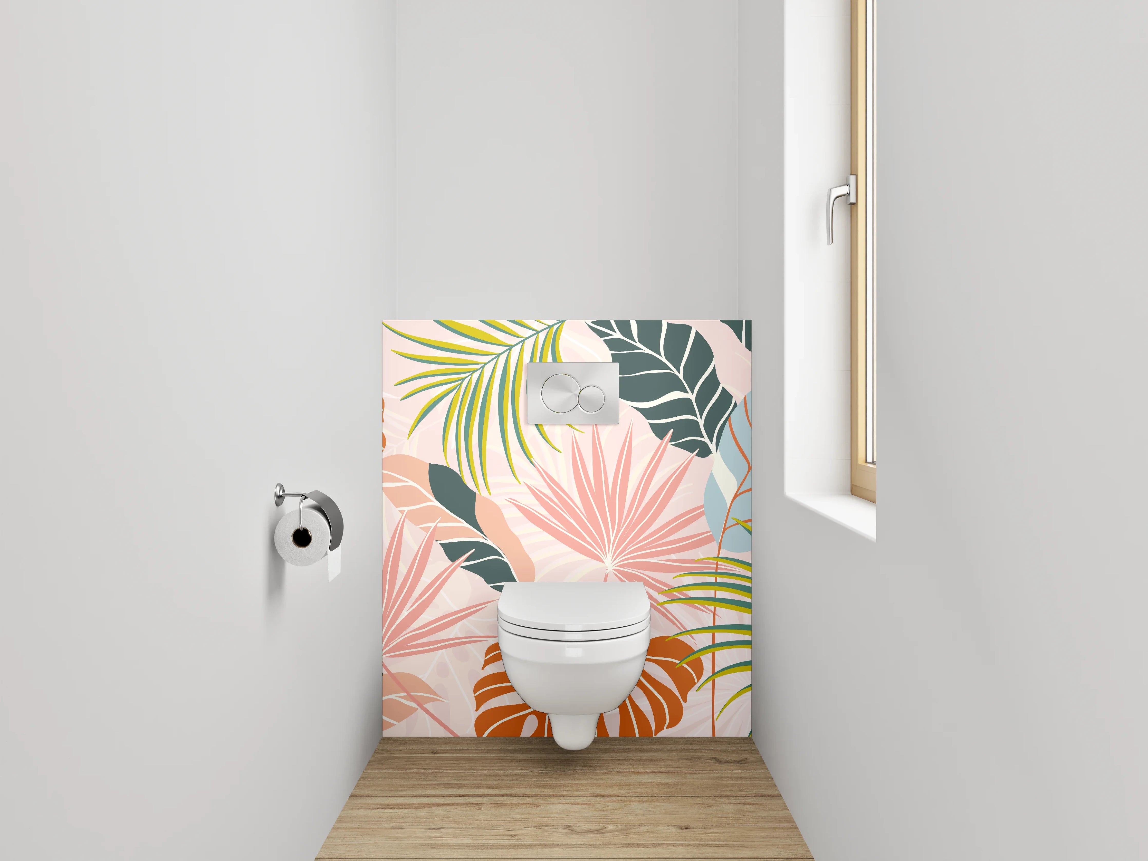 WC-Rückwand - Botanisches Dschungel-Design für frische Räume