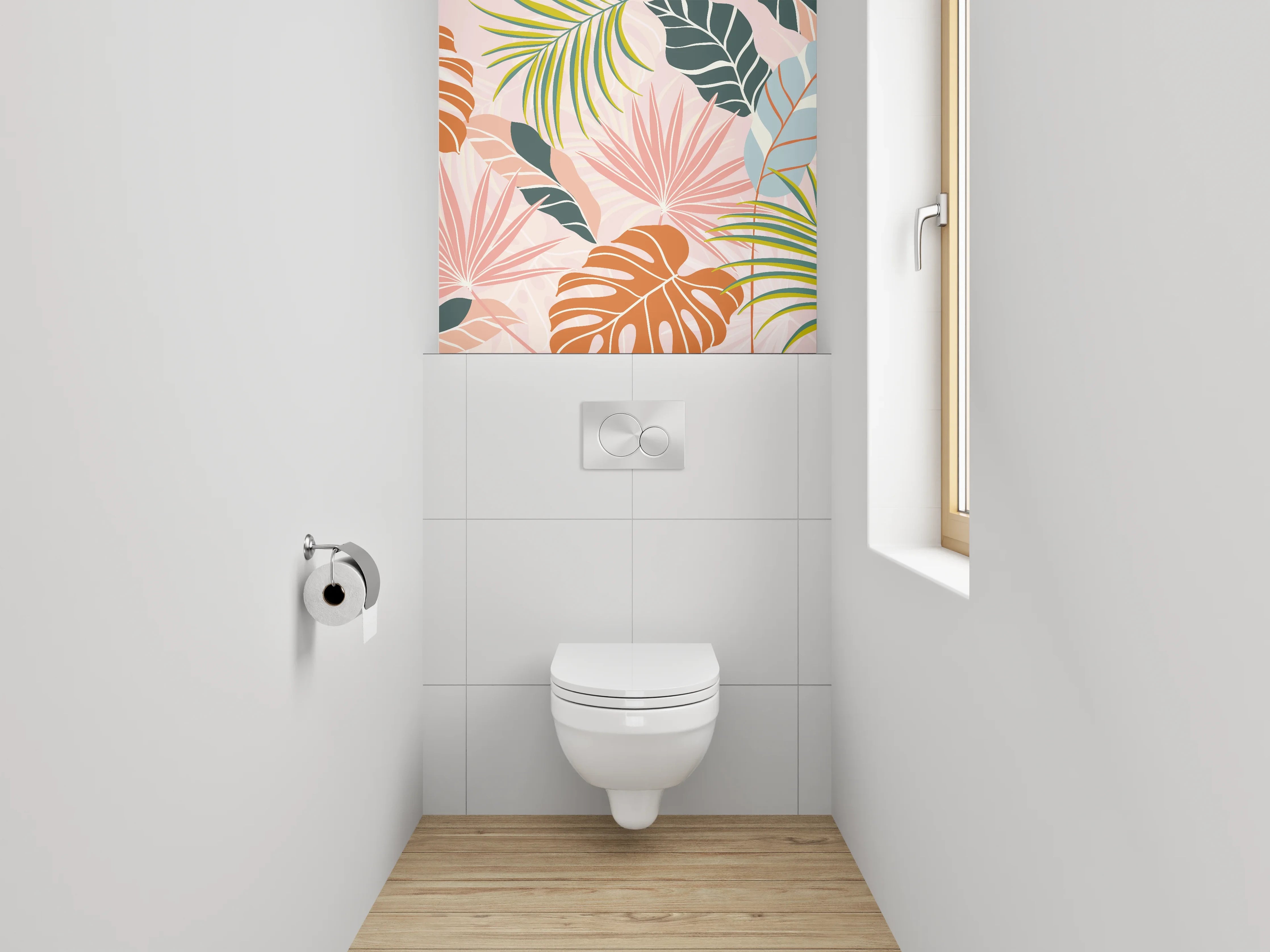 WC-Rückwand - Botanisches Dschungel-Design für frische Räume