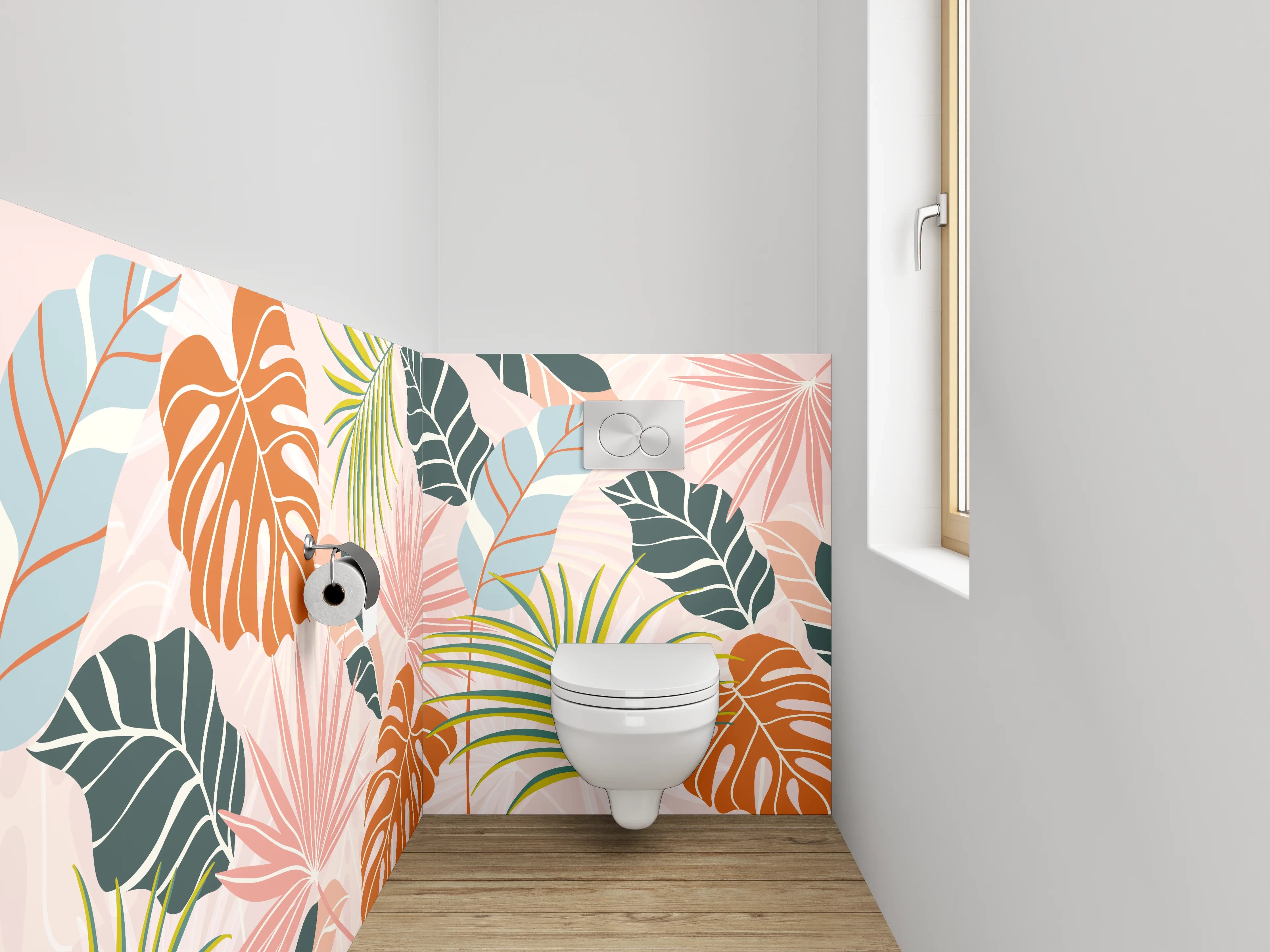 WC-Rückwand - Botanisches Dschungel-Design für frische Räume