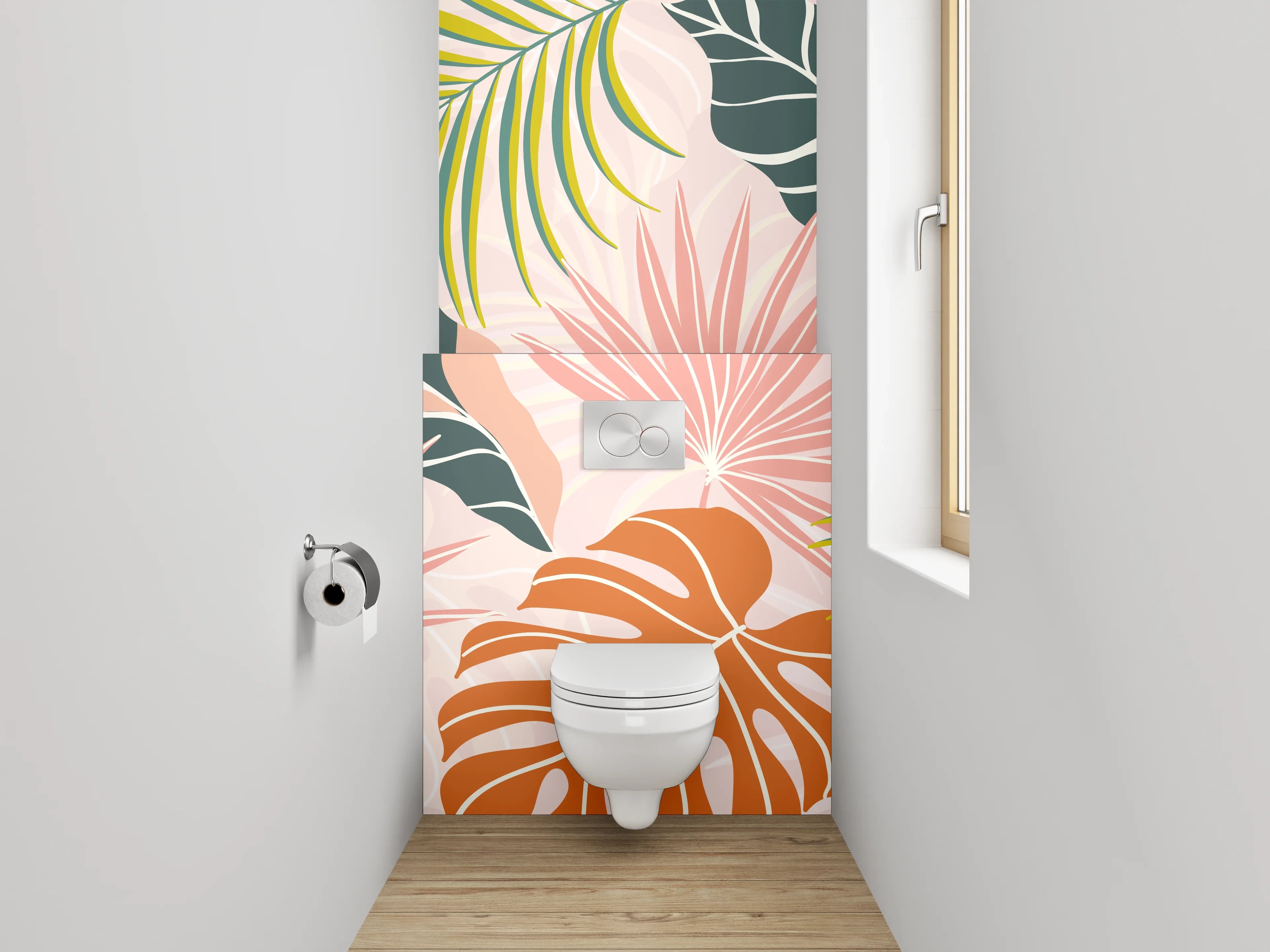 WC-Rückwand - Botanisches Dschungel-Design für frische Räume