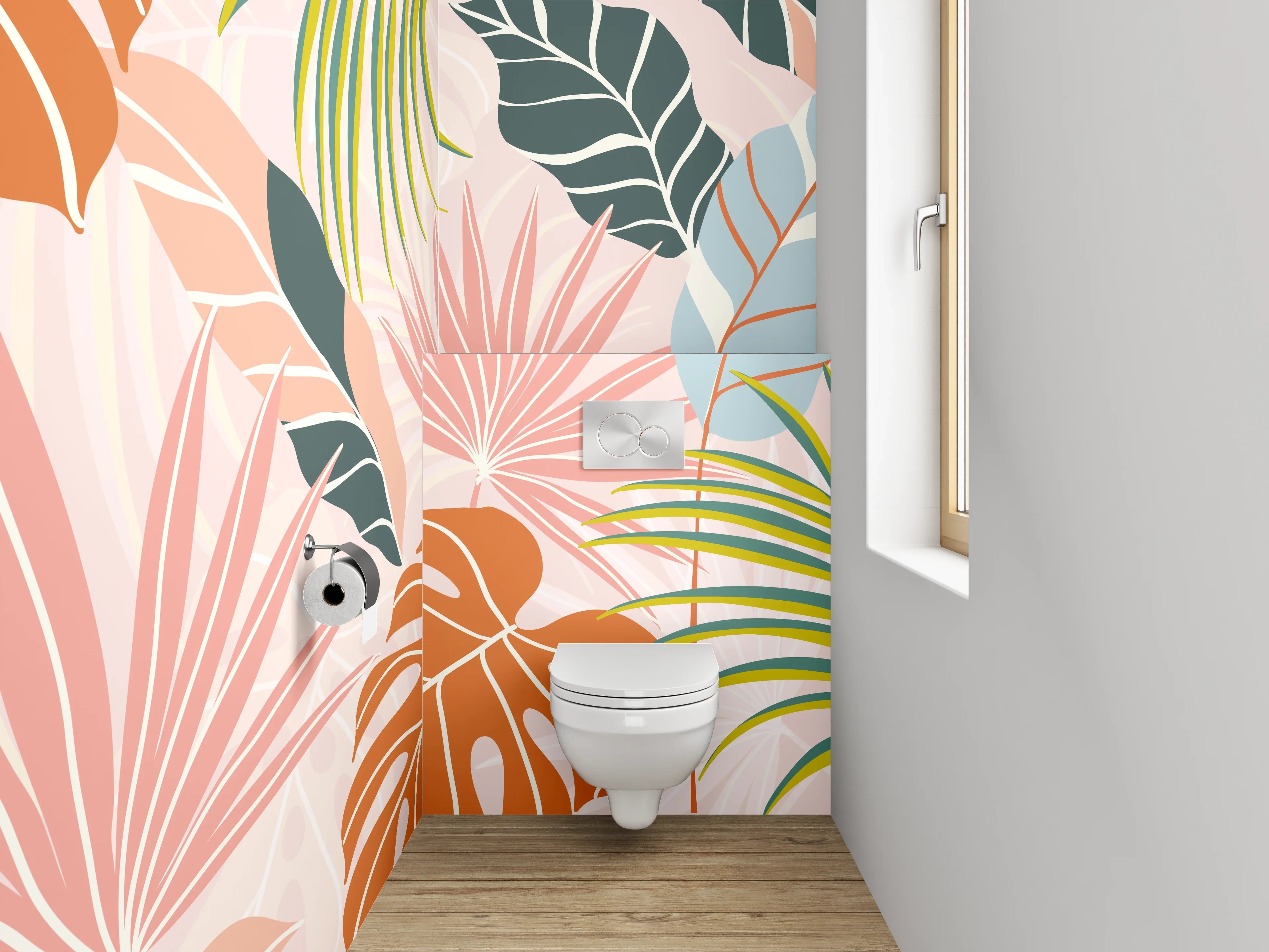 WC-Rückwand - Botanisches Dschungel-Design für frische Räume