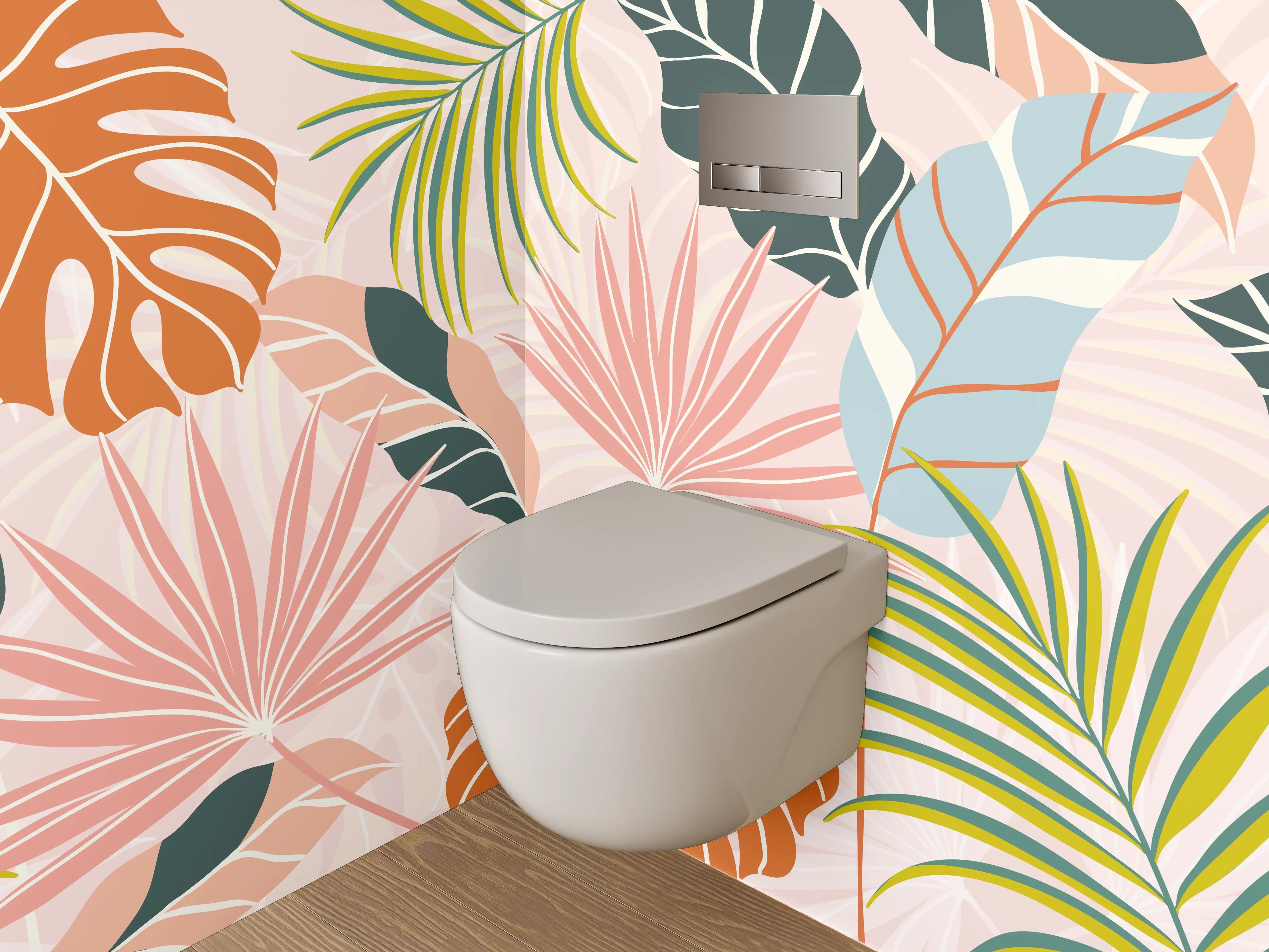 WC-Rückwand - Botanisches Dschungel-Design für frische Räume