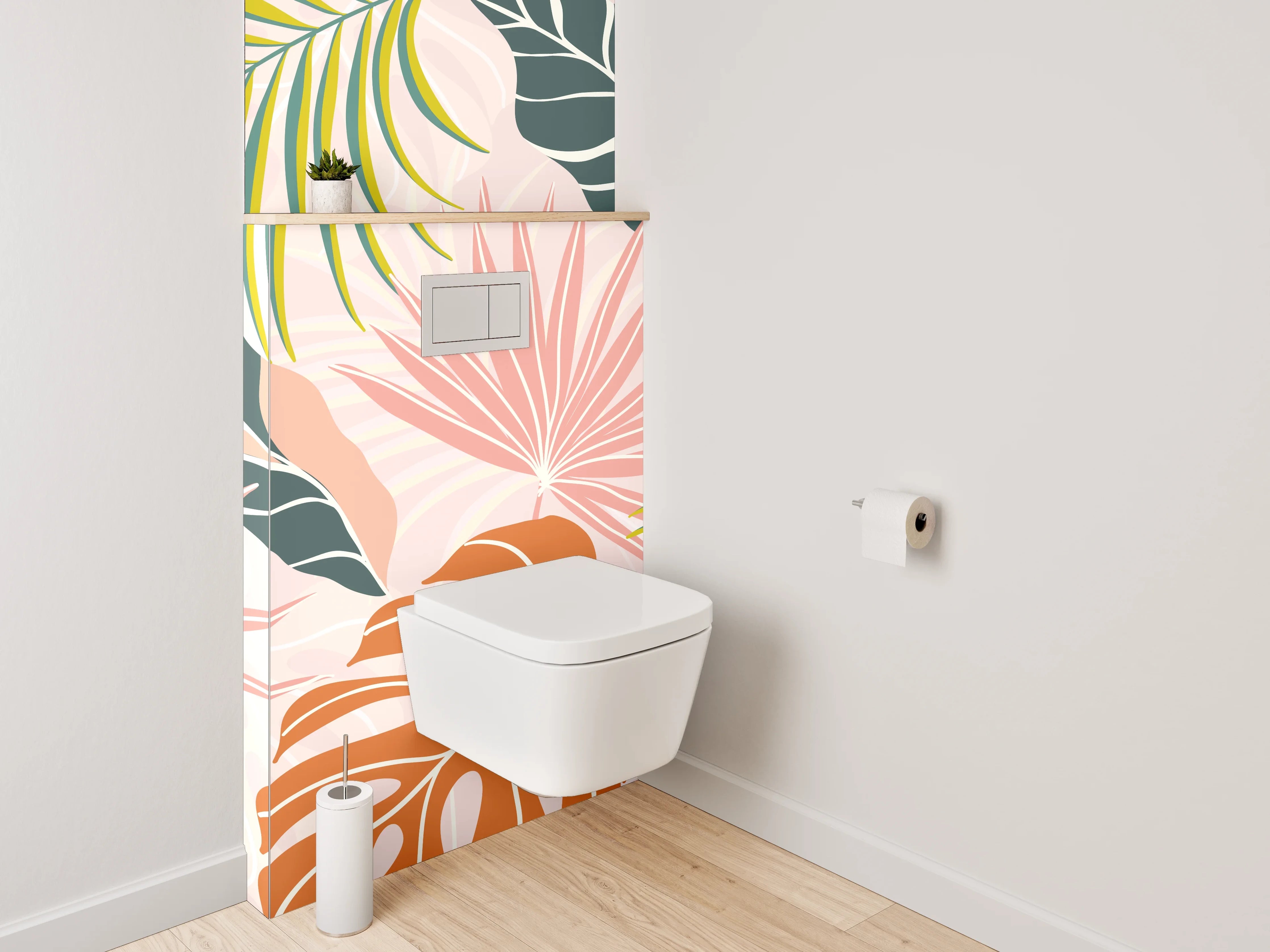 WC-Rückwand - Botanisches Dschungel-Design für frische Räume