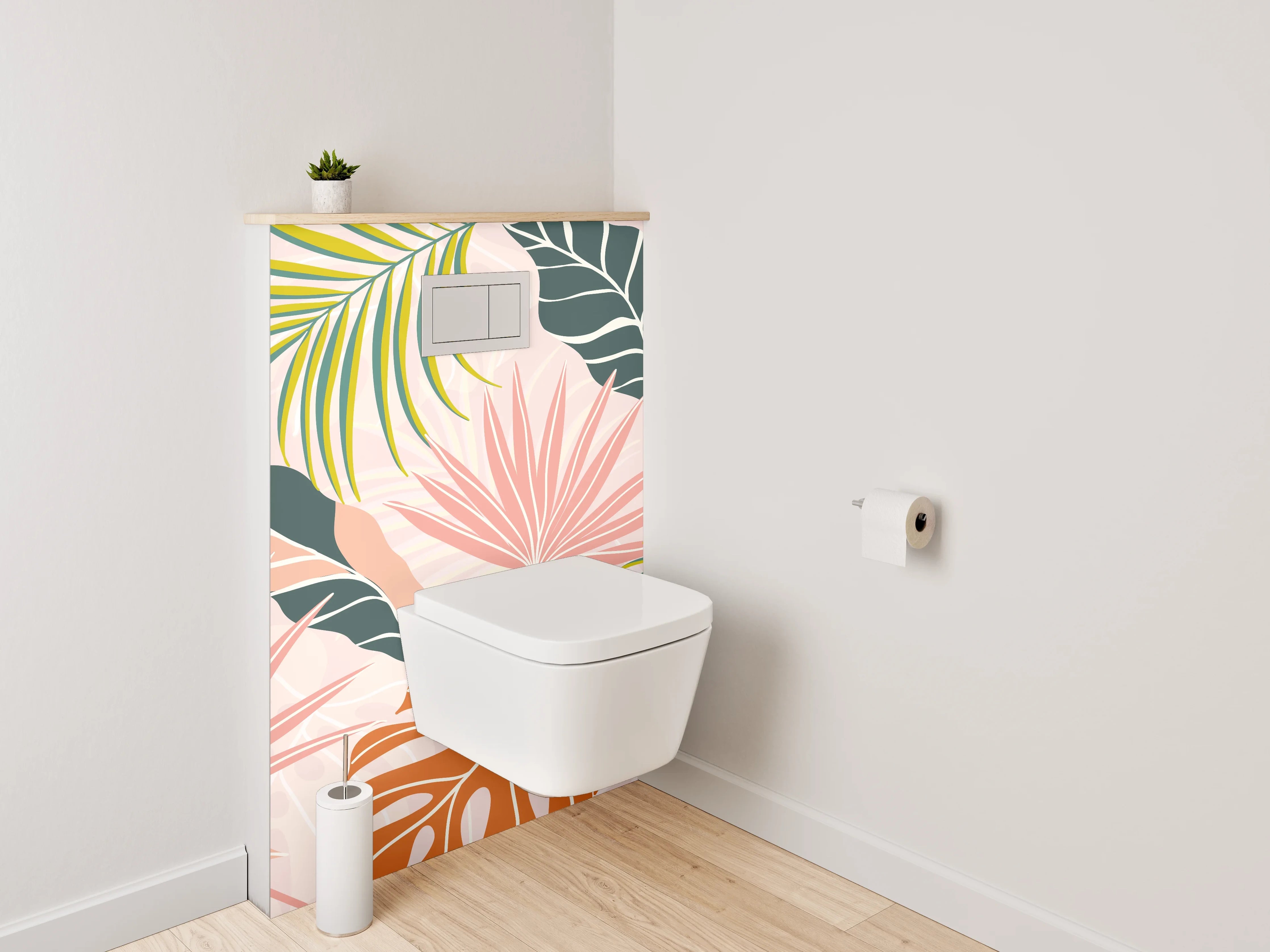 WC-Rückwand - Botanisches Dschungel-Design für frische Räume