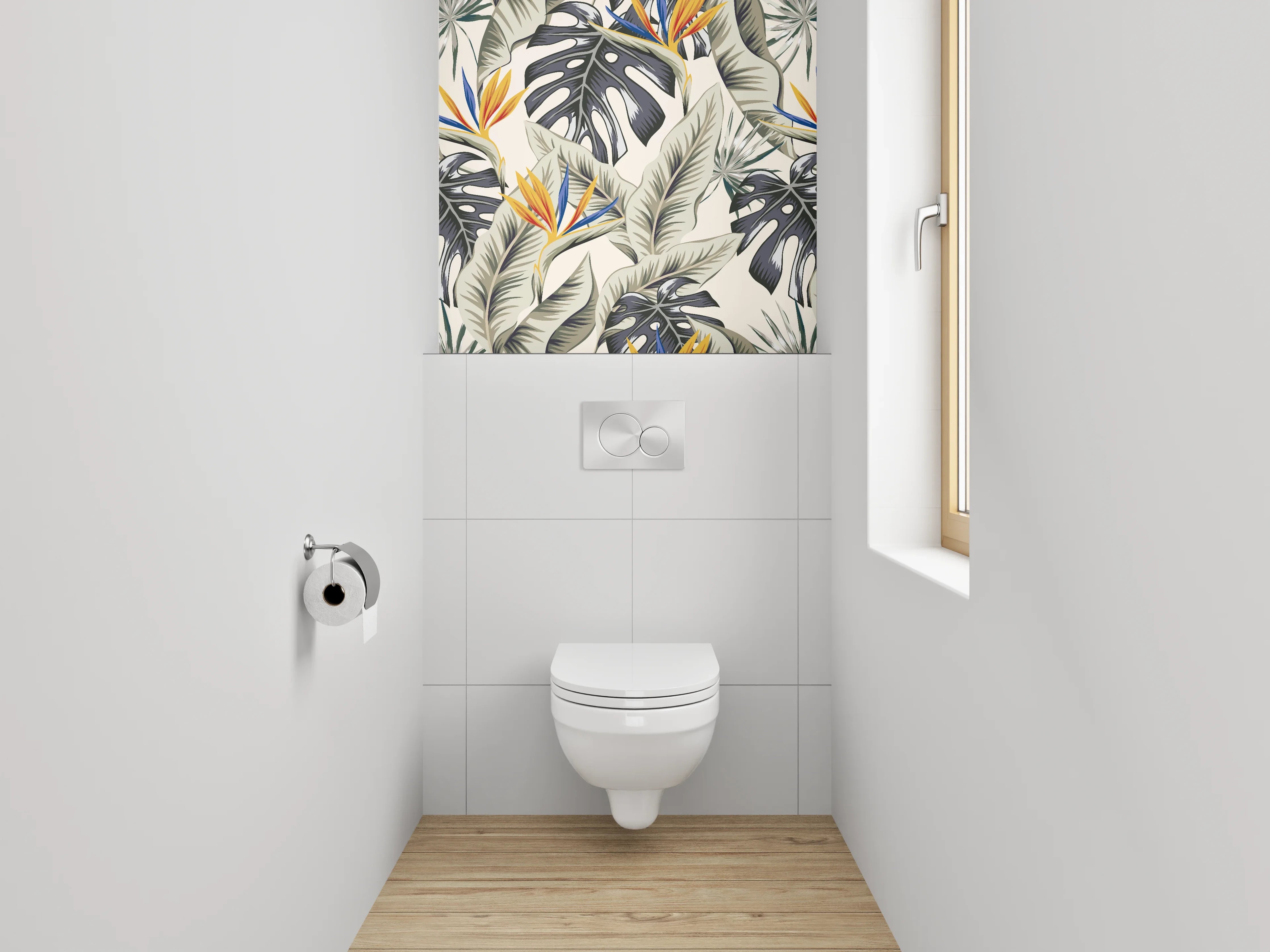 WC-Rückwand - Botanisches Dschungel-Muster Exotik