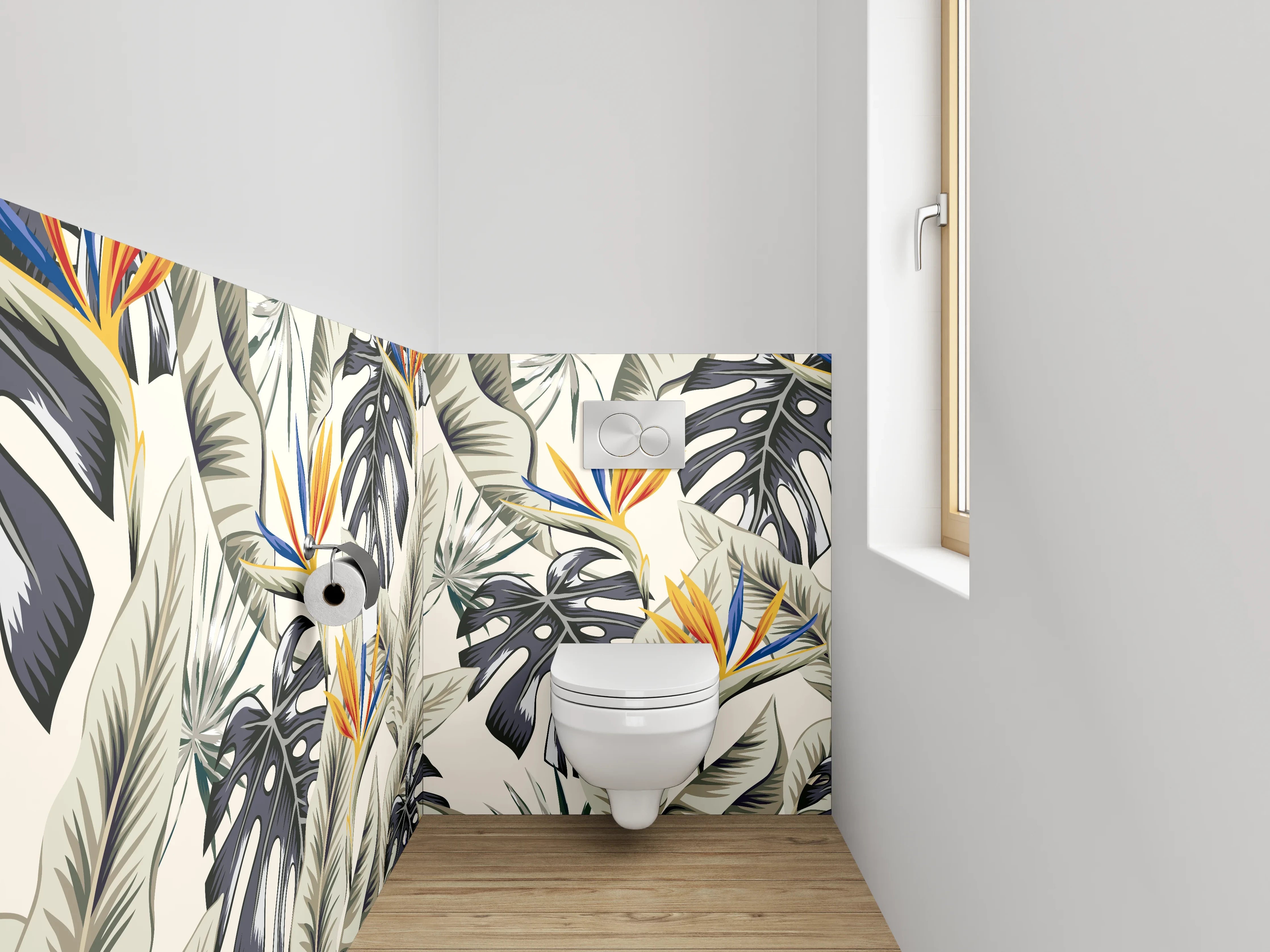 WC-Rückwand - Botanisches Dschungel-Muster Exotik
