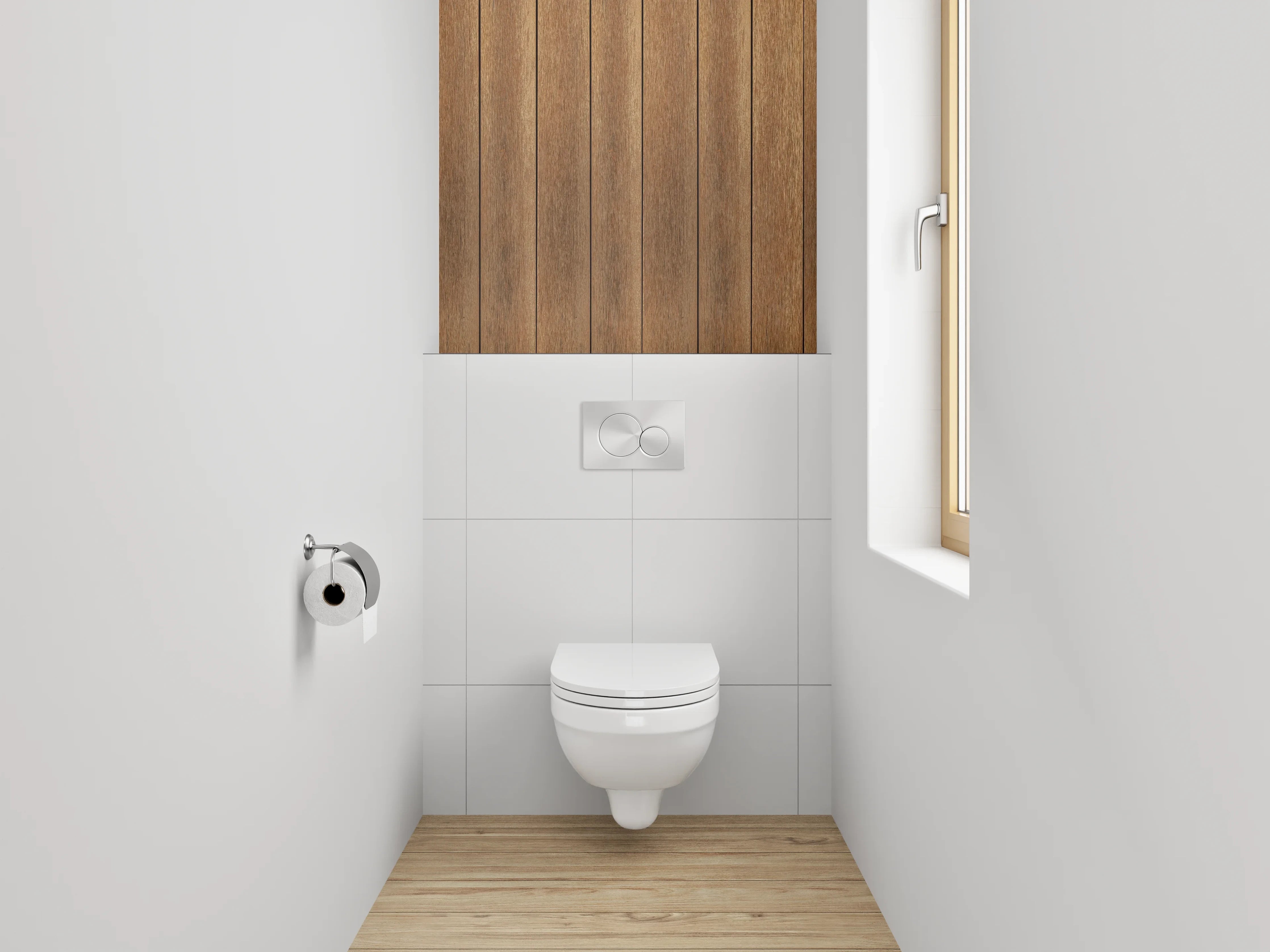 WC-Rückwand - Braun-Graue Holzstruktur Vertikal