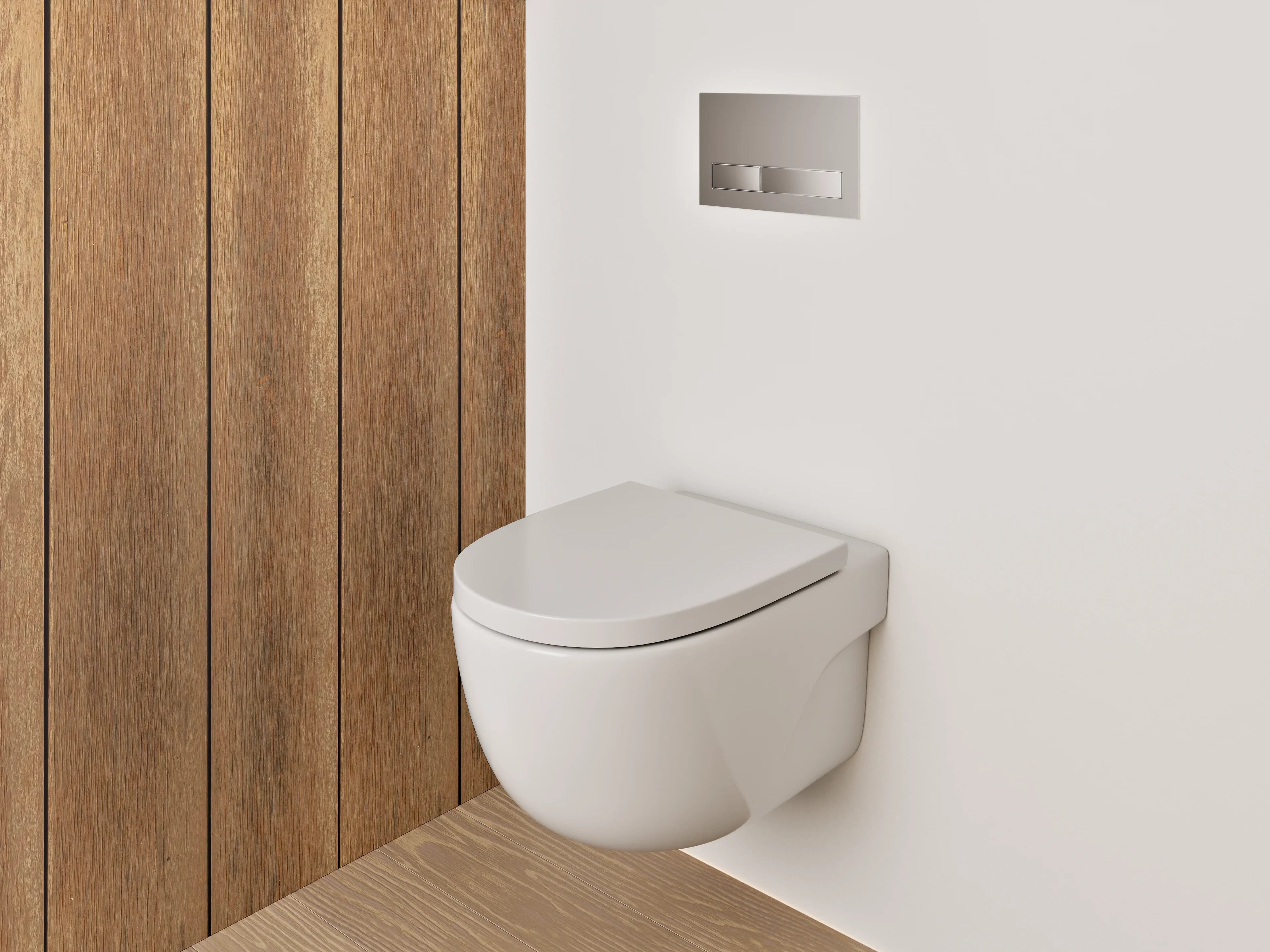 WC-Rückwand - Braun-Graue Holzstruktur Vertikal