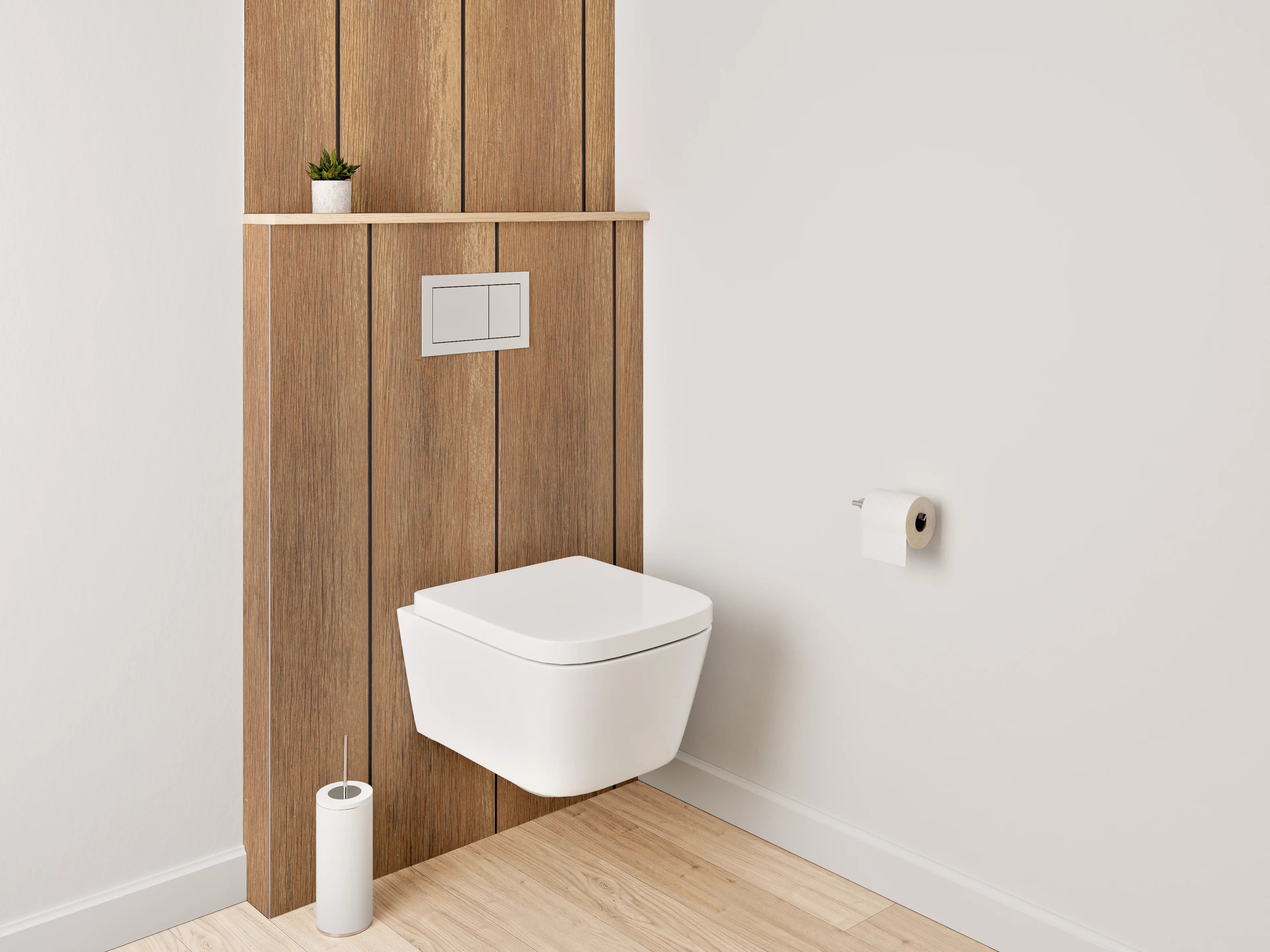 WC-Rückwand - Braun-Graue Holzstruktur Vertikal