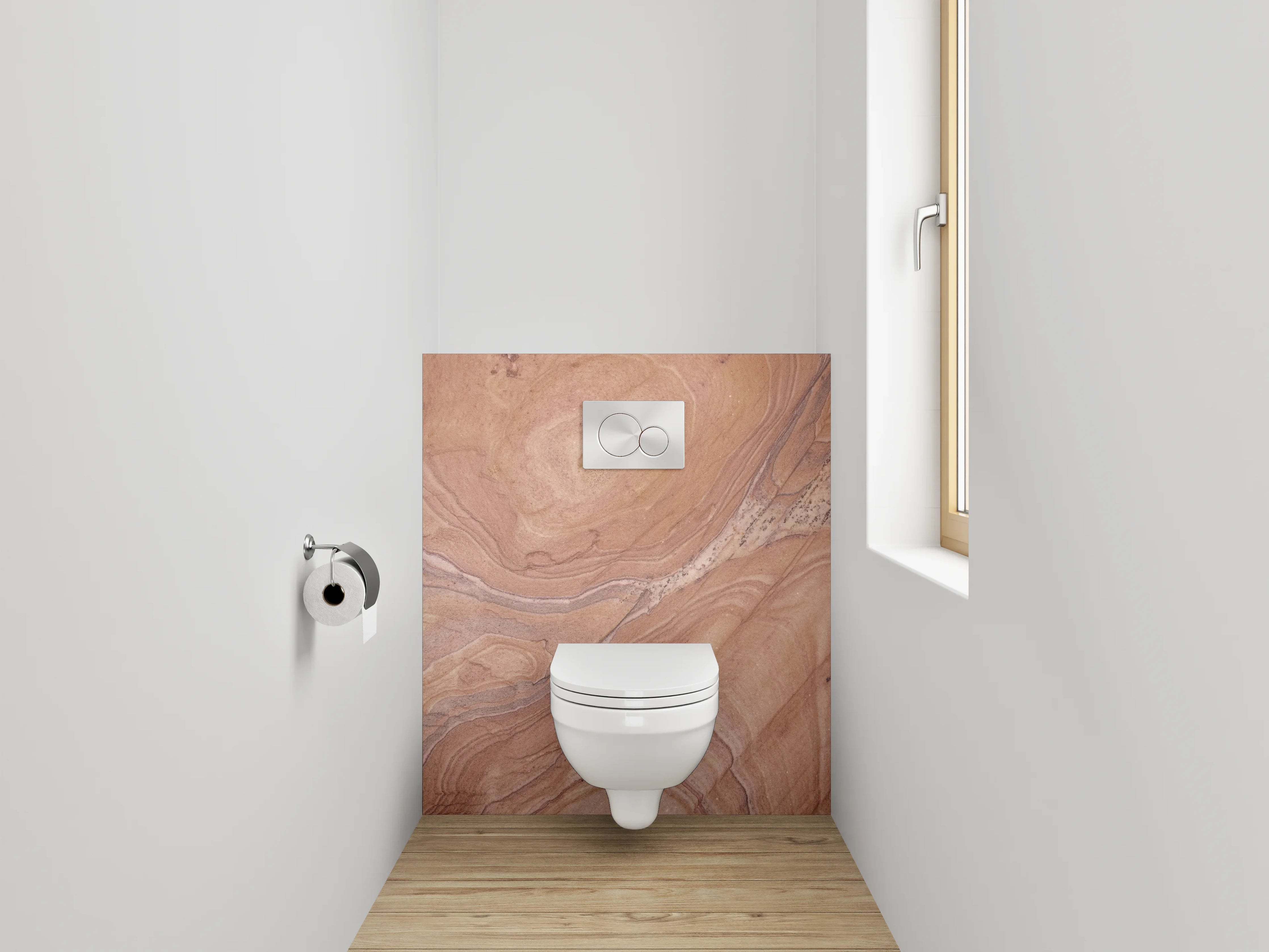 WC-Rückwand - Braun-beige Natursteinmuster Marmoroptik