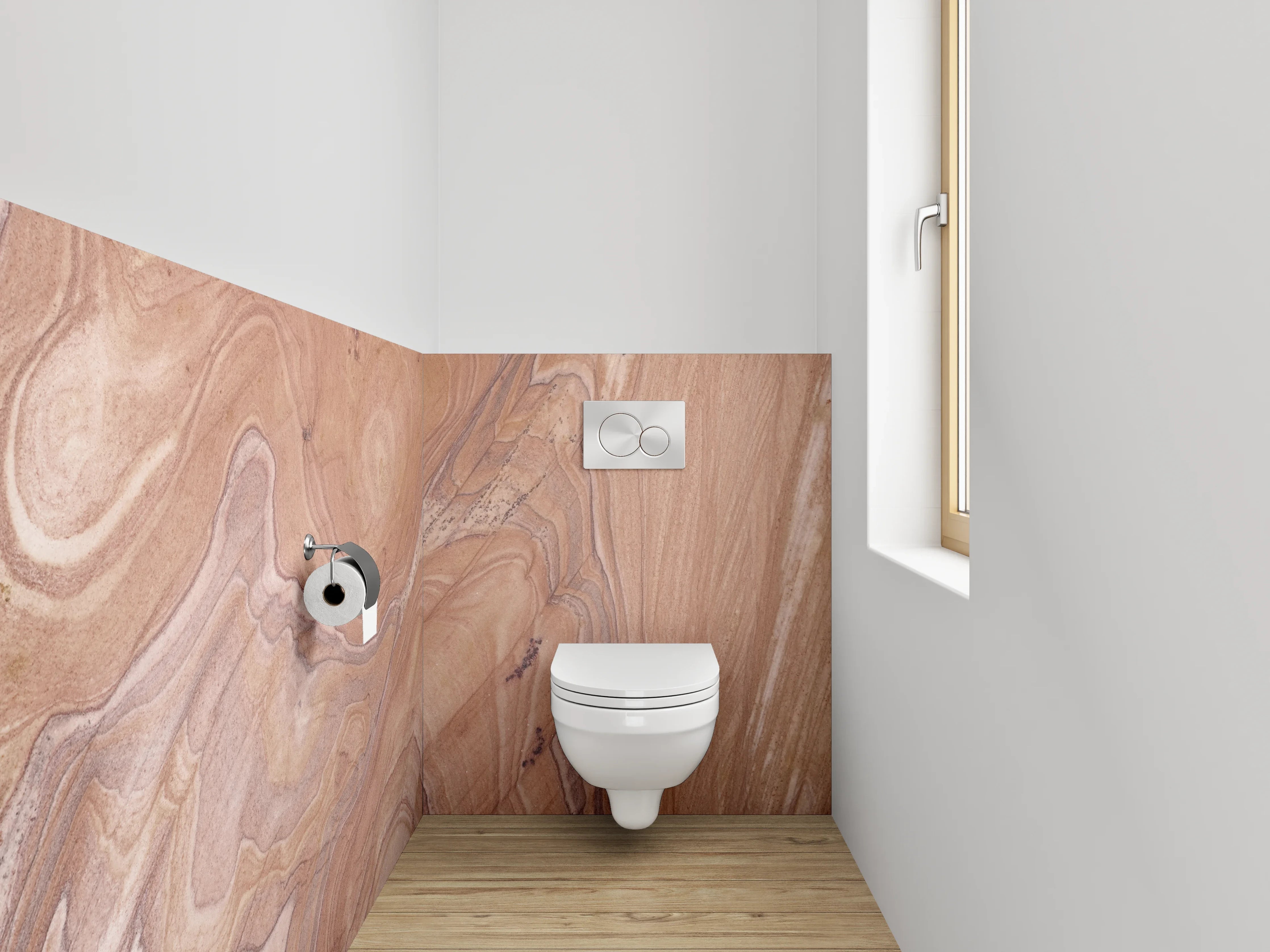 WC-Rückwand - Braun-beige Natursteinmuster Marmoroptik