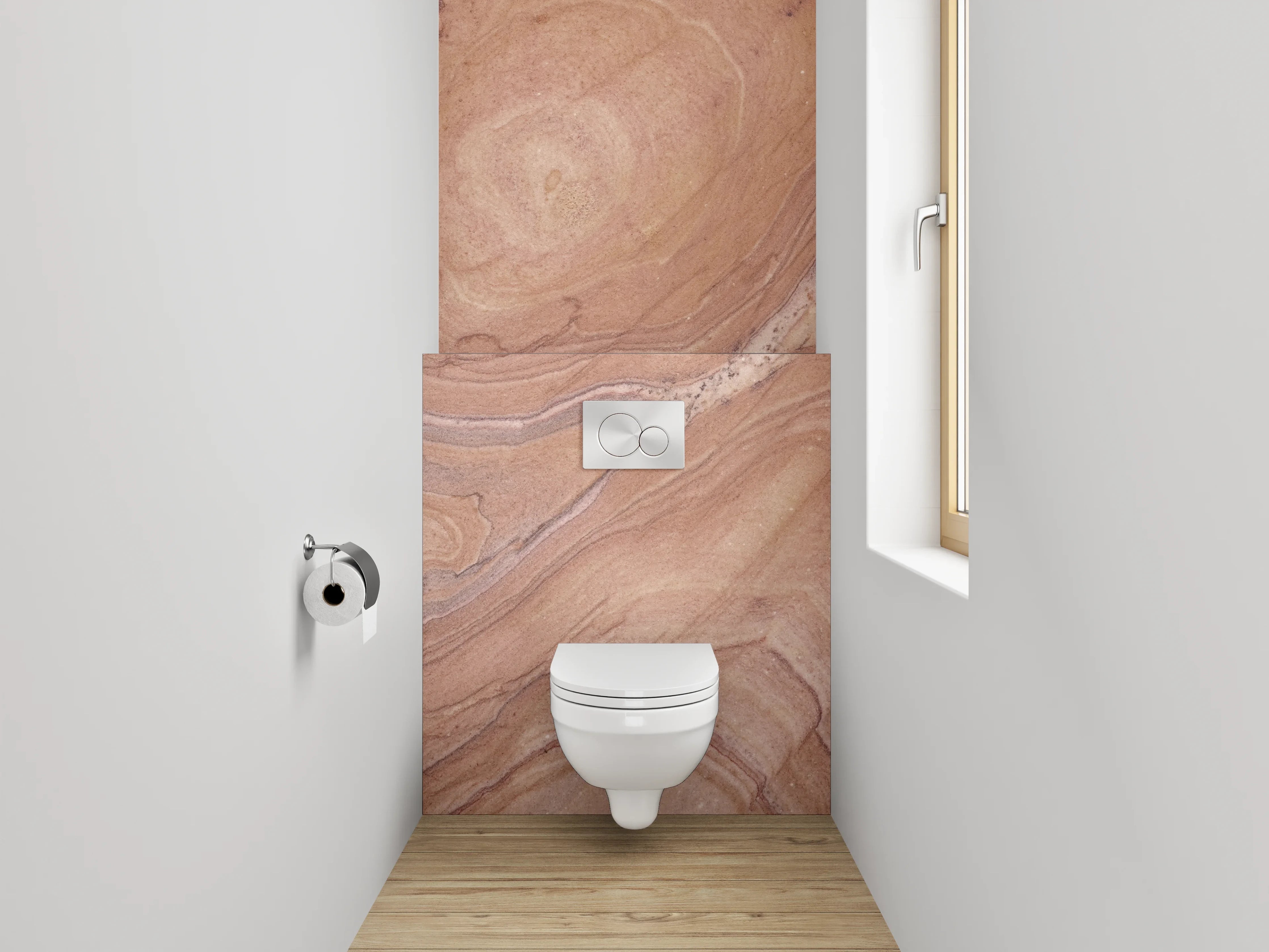 WC-Rückwand - Braun-beige Natursteinmuster Marmoroptik