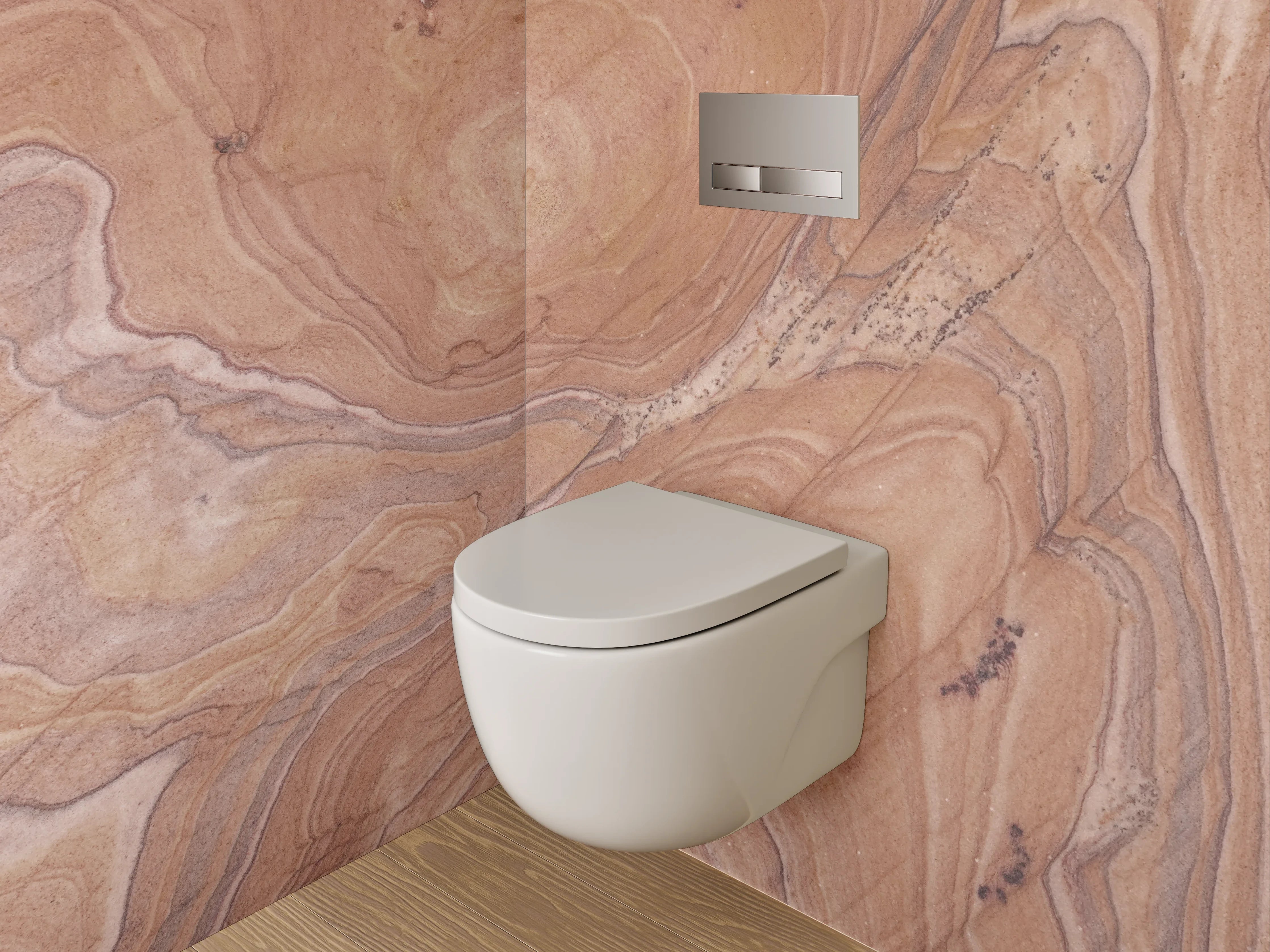 WC-Rückwand - Braun-beige Natursteinmuster Marmoroptik