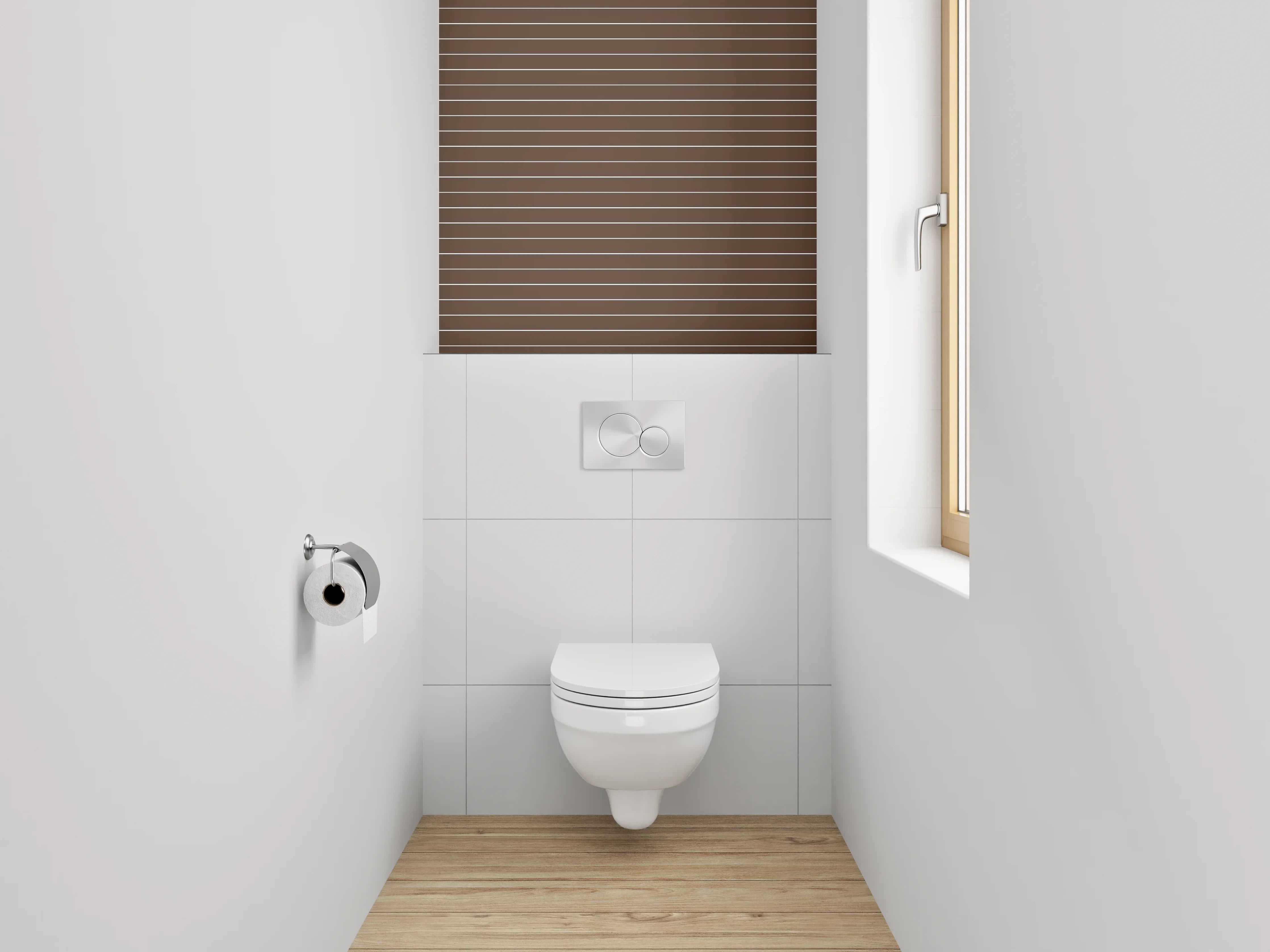 WC-Rückwand - Braune Linien Streifenmuster Retro
