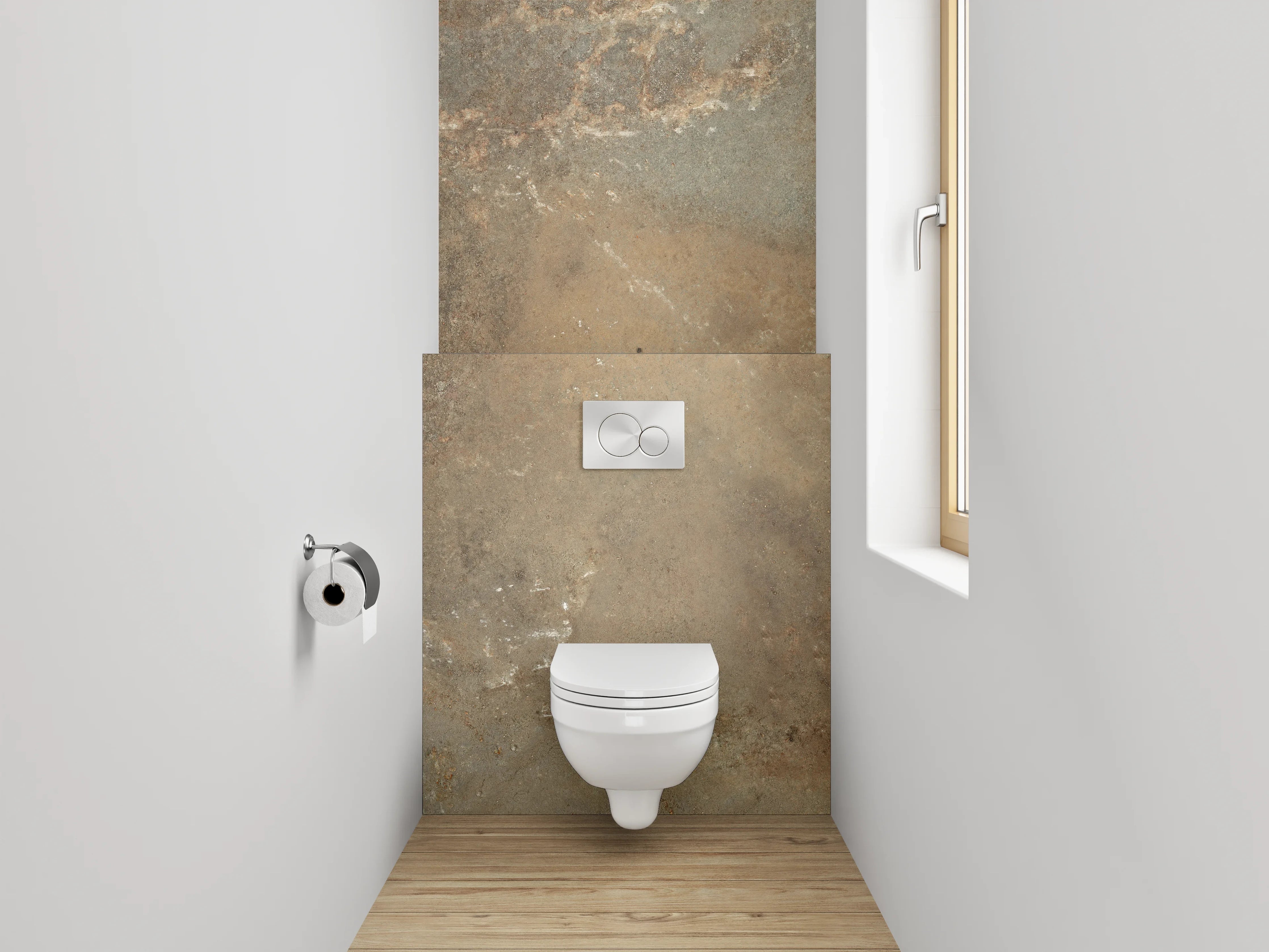 WC-Rückwand - Braune Schieferoptik Fliese rustikal