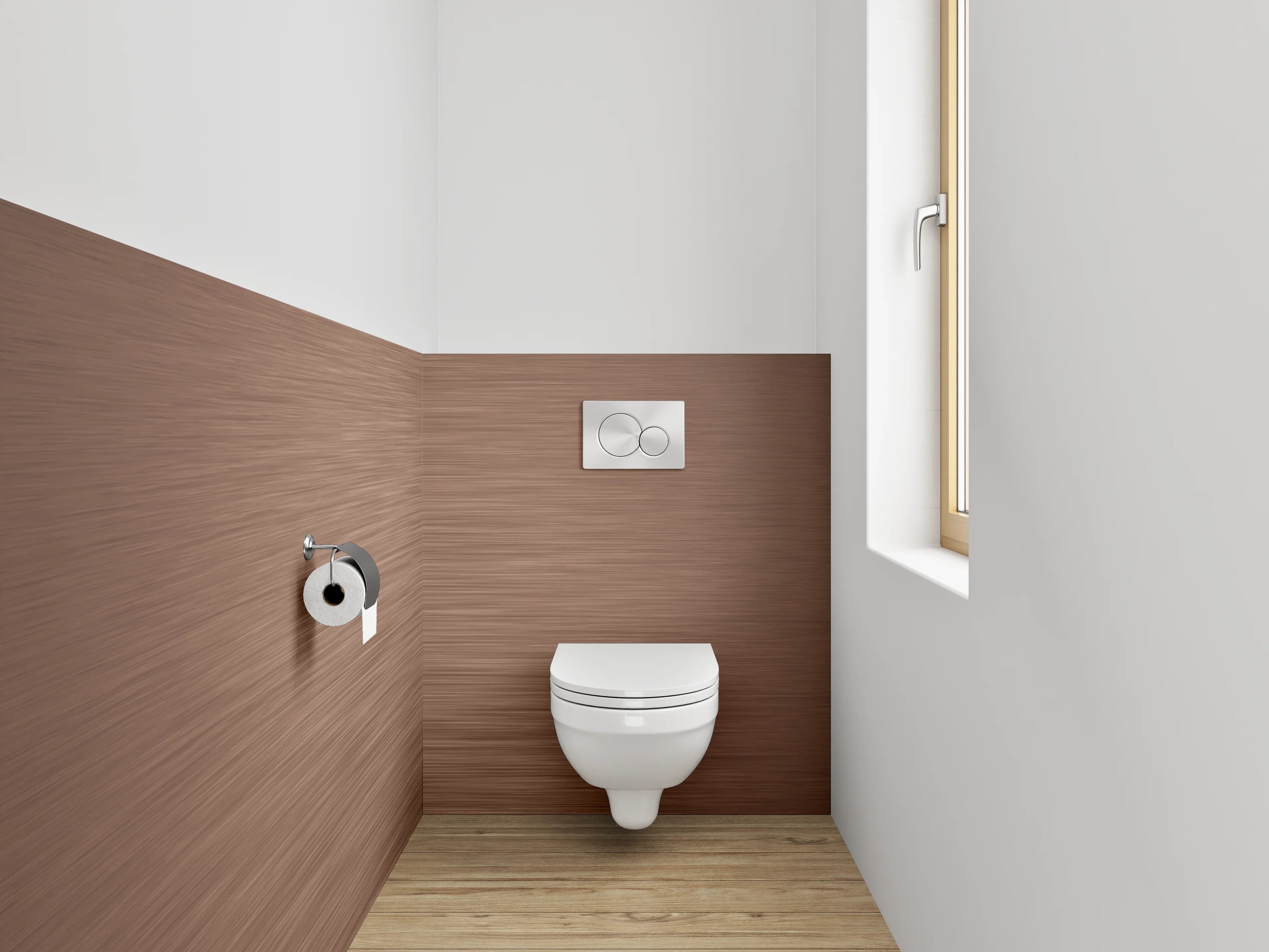 WC-Rückwand - Braune Struktur-Optik gebürstet