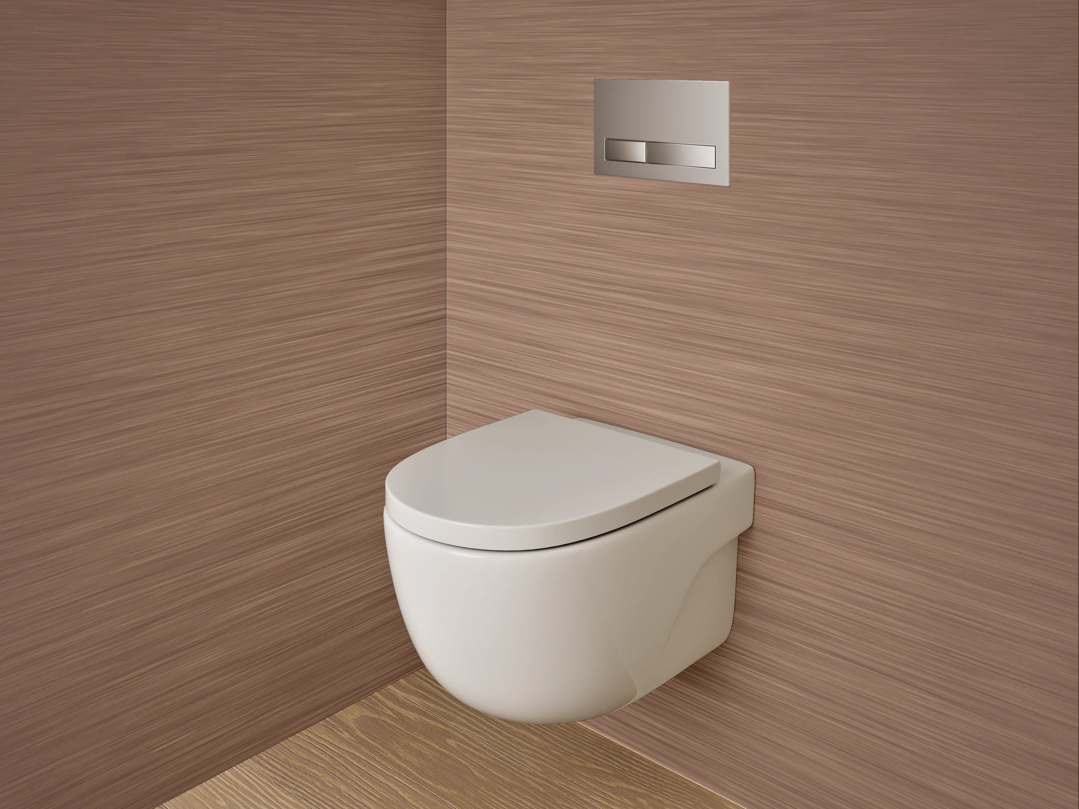 WC-Rückwand - Braune Struktur-Optik gebürstet