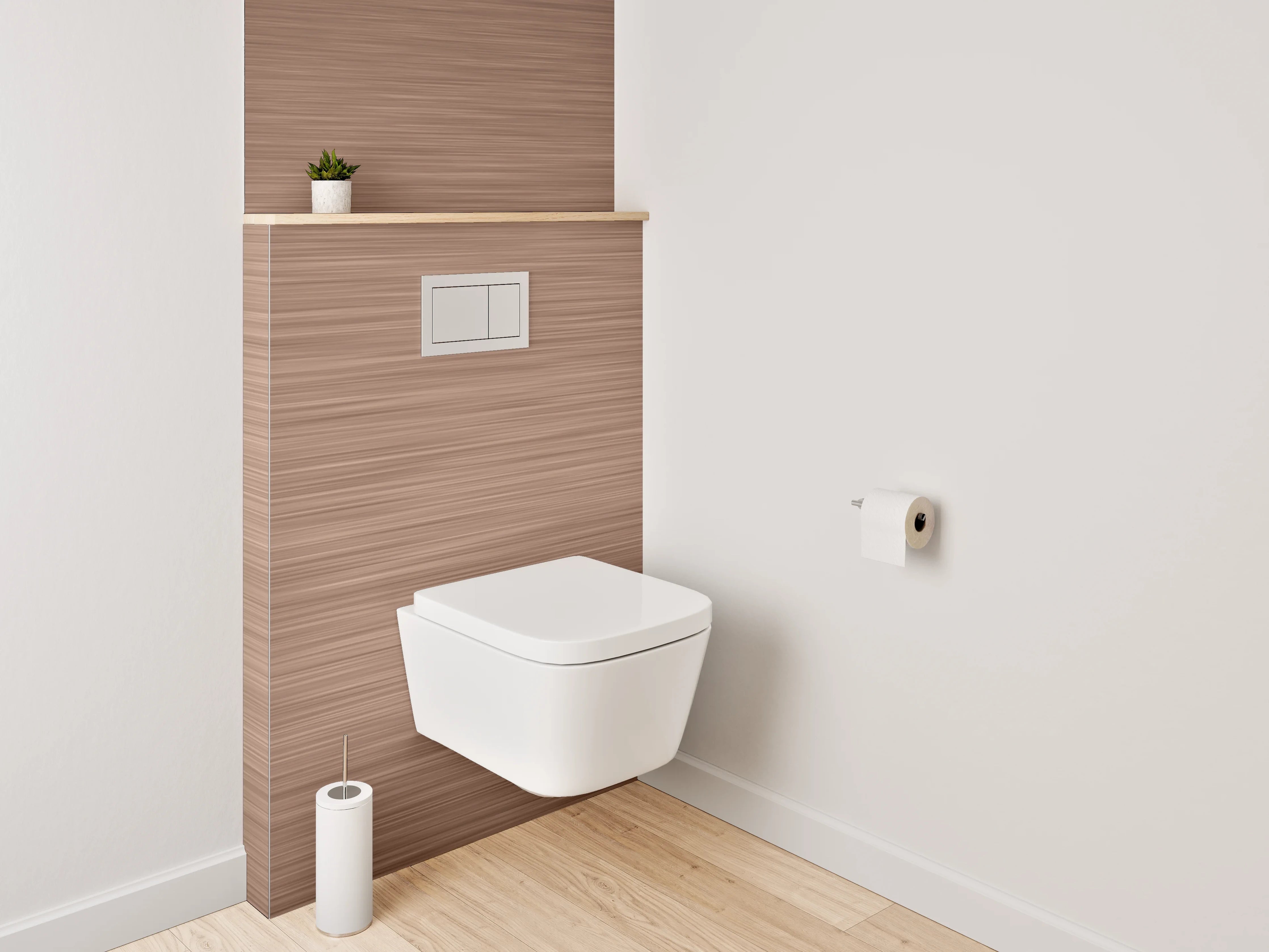 WC-Rückwand - Braune Struktur-Optik gebürstet