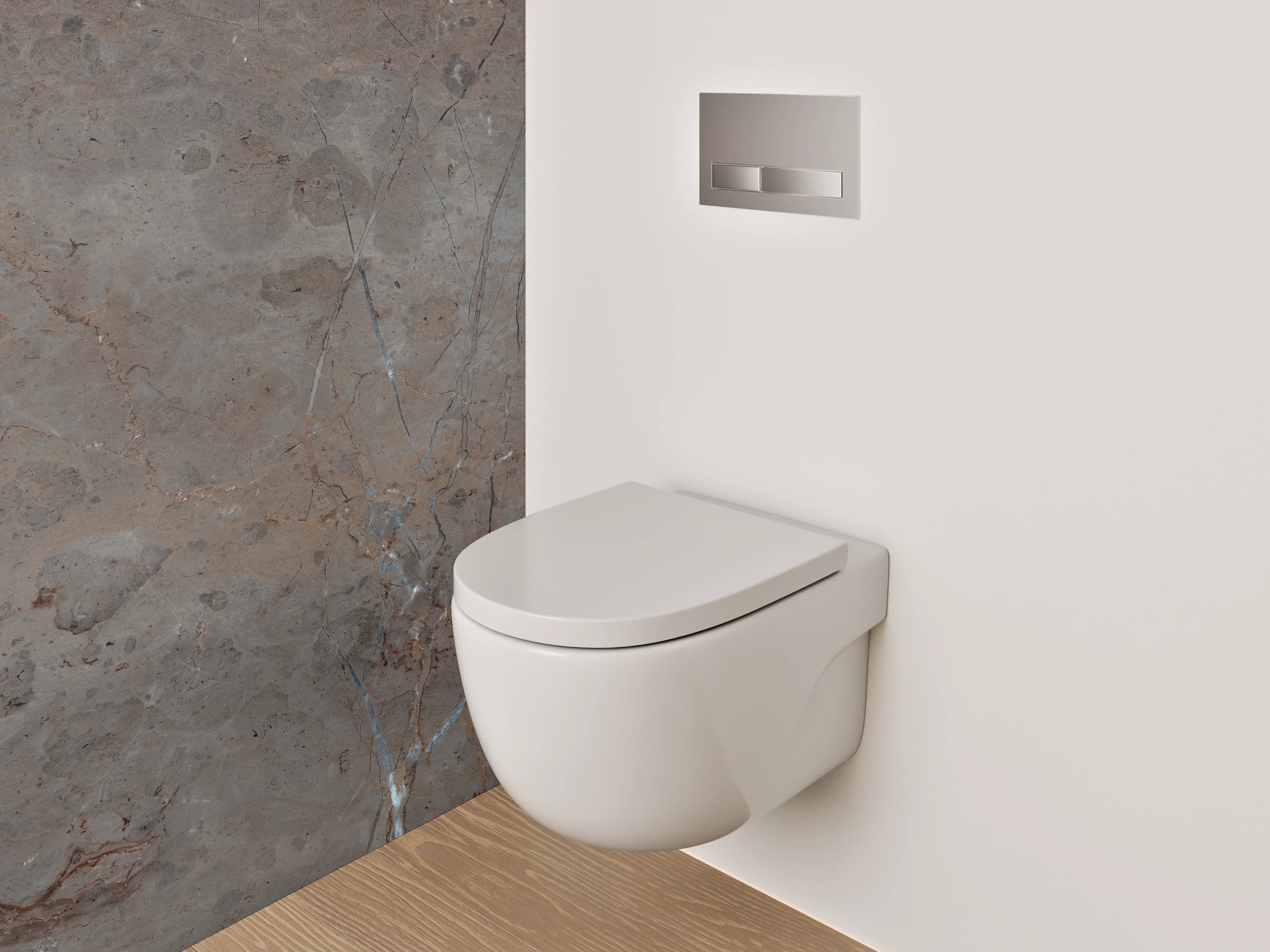 WC-Rückwand - Brauner Marmor mit feinen Äderungen