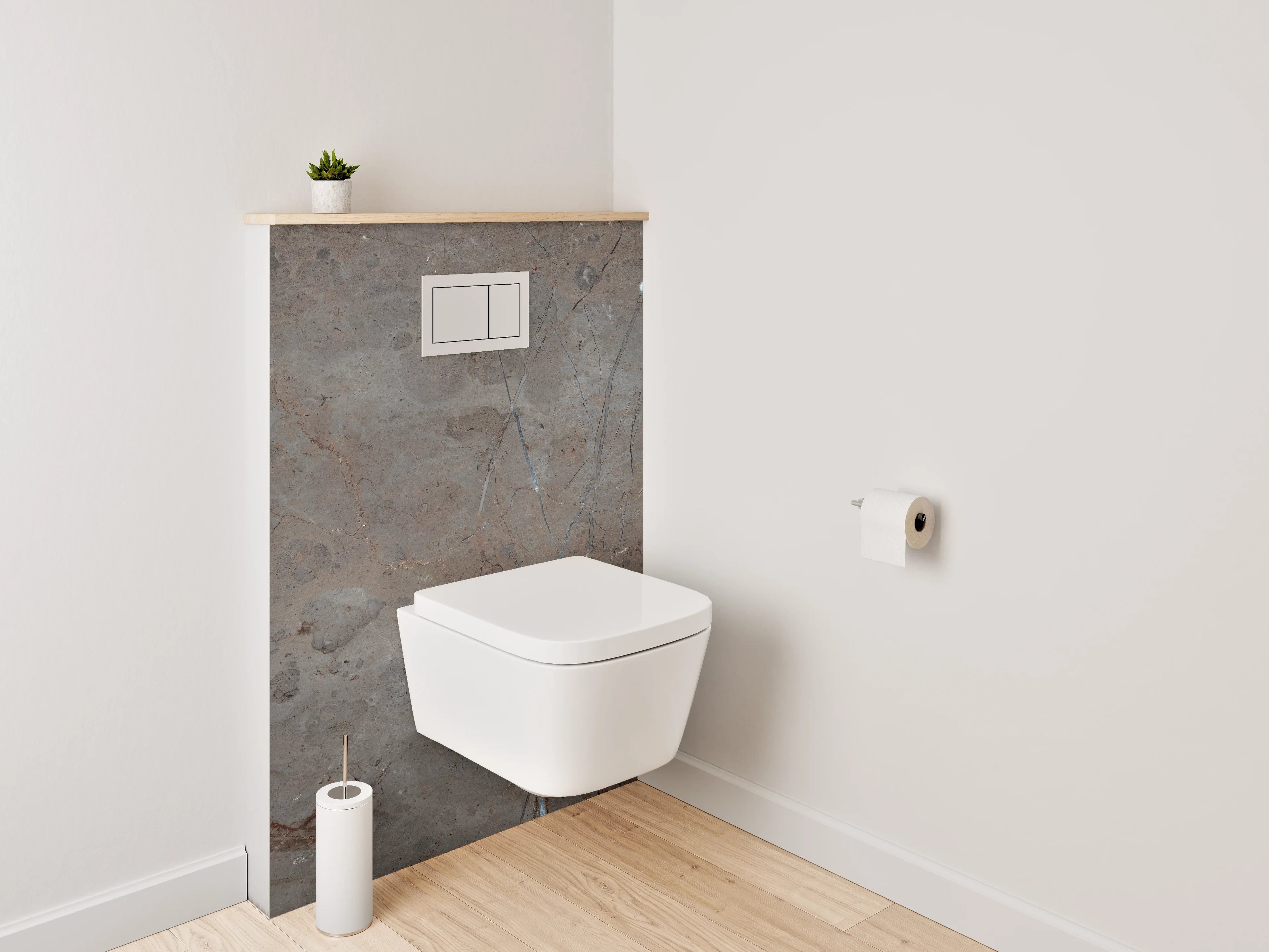 WC-Rückwand - Brauner Marmor mit feinen Äderungen