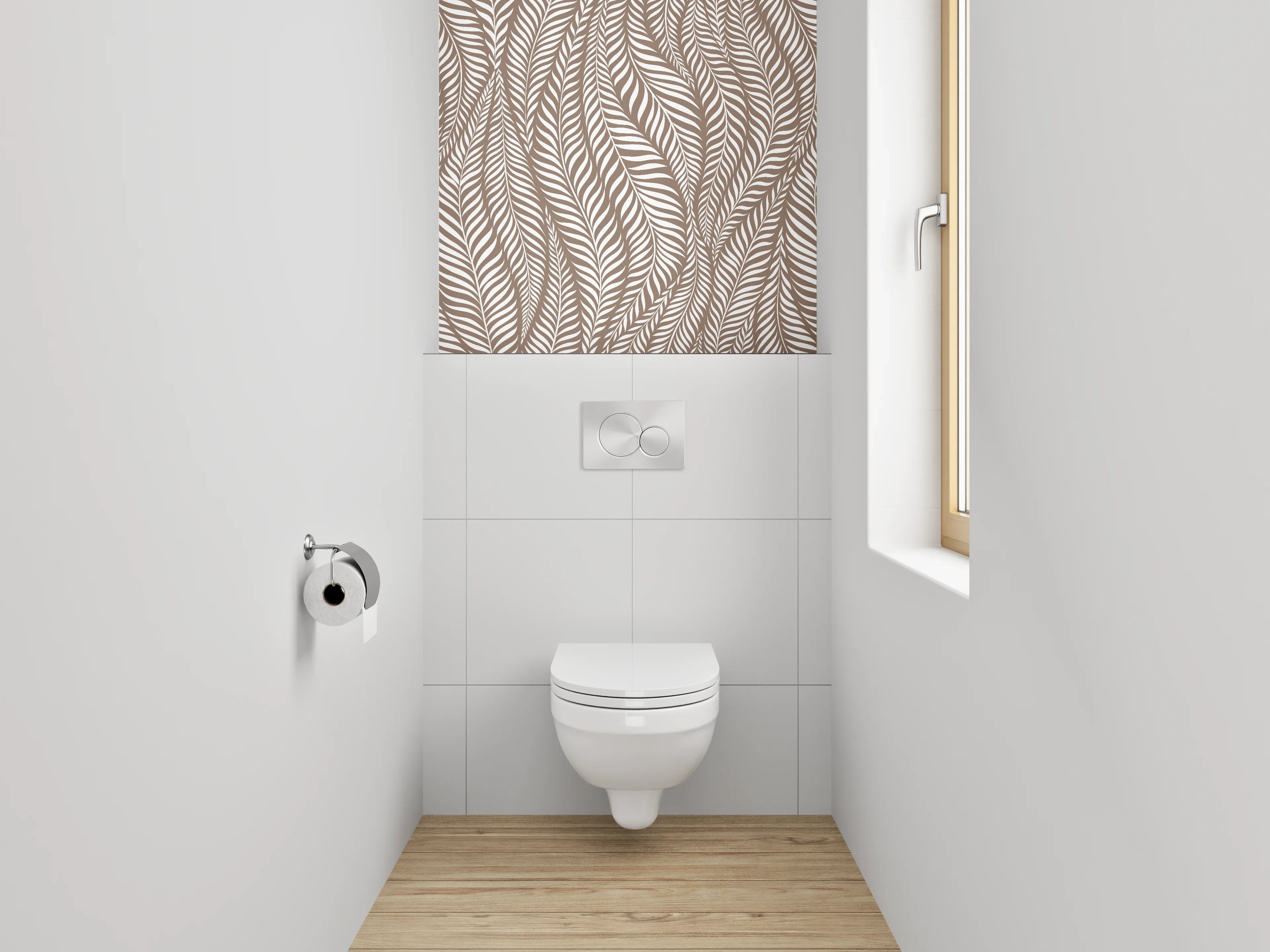 WC-Rückwand - Braunes Blattmuster Naturdesign