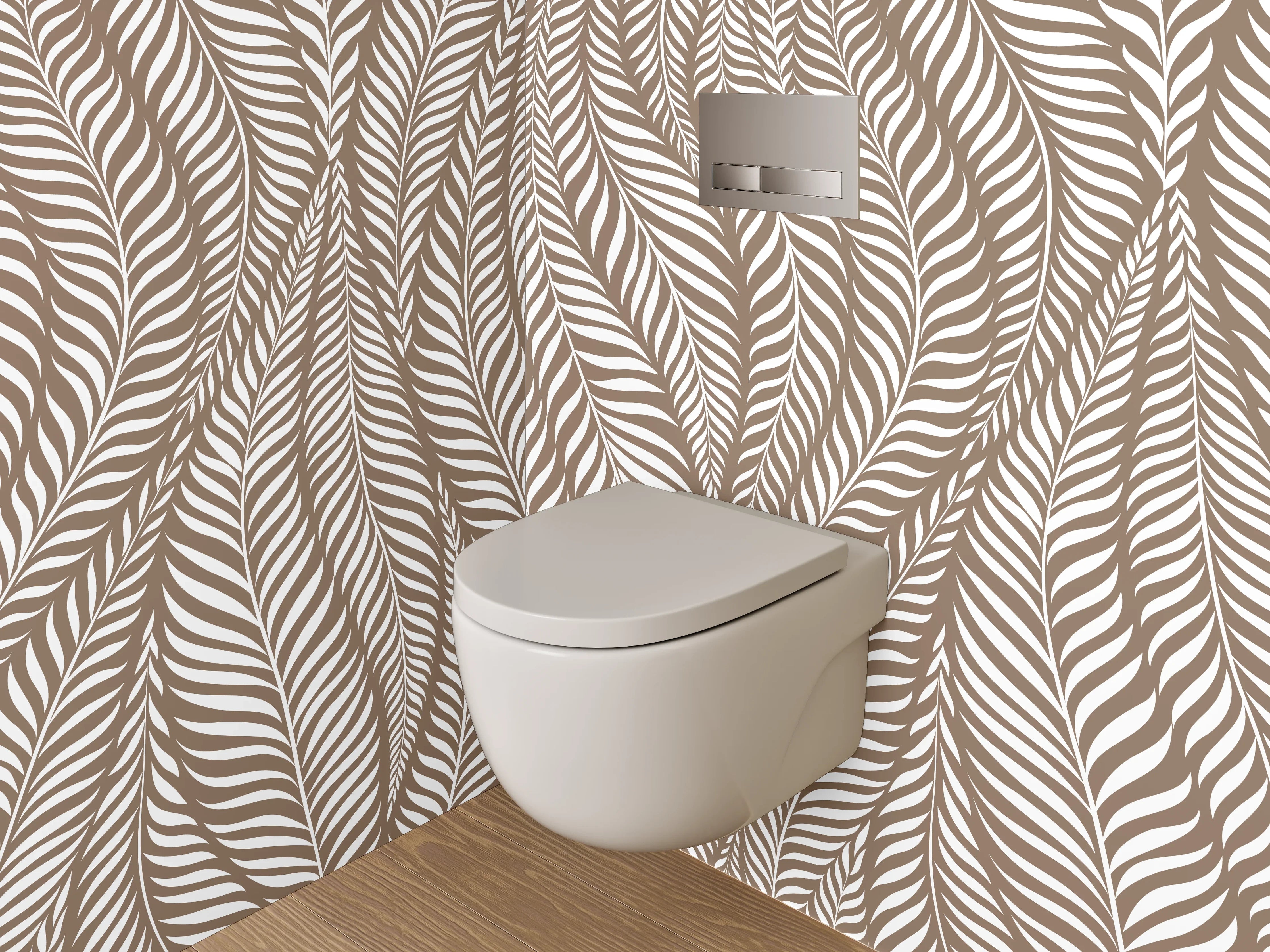 WC-Rückwand - Braunes Blattmuster Naturdesign