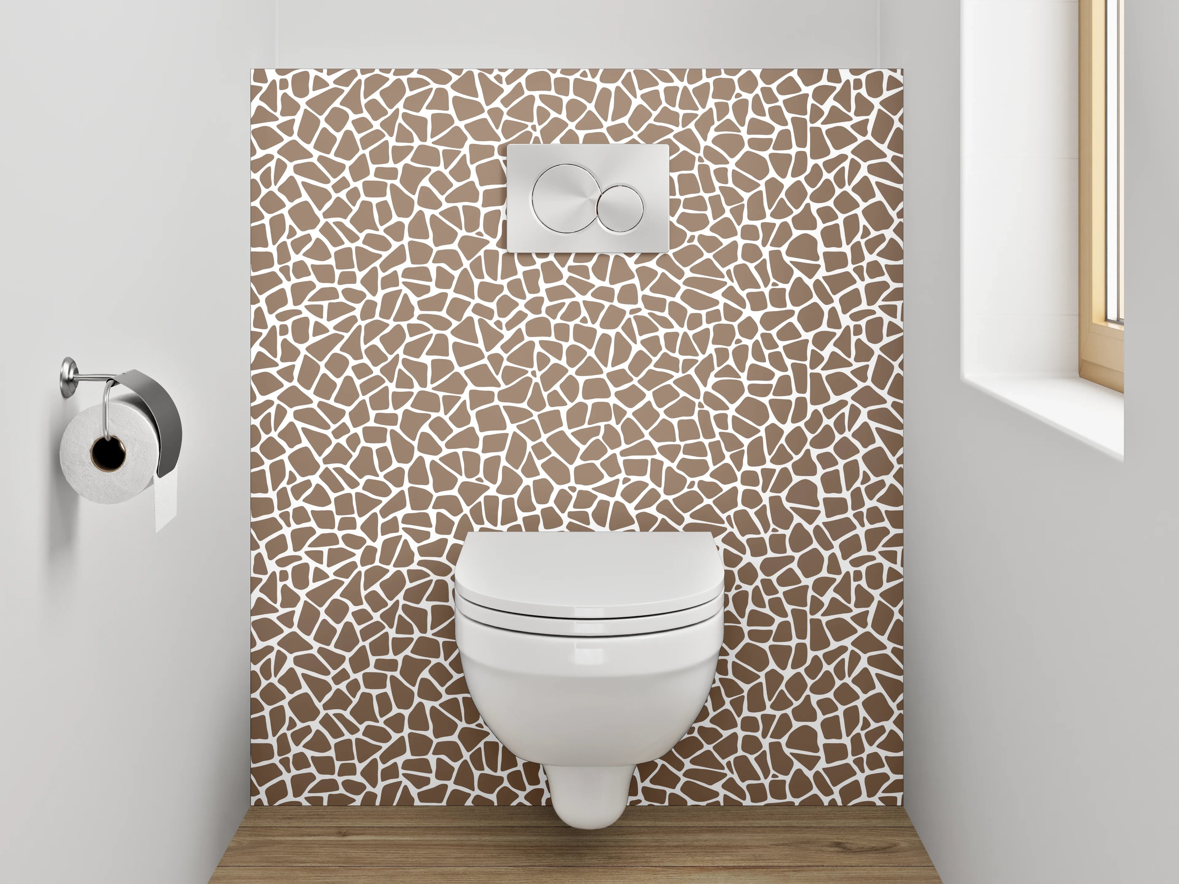WC-Rückwand - Braunes Mosaik Muster Fliesenoptik