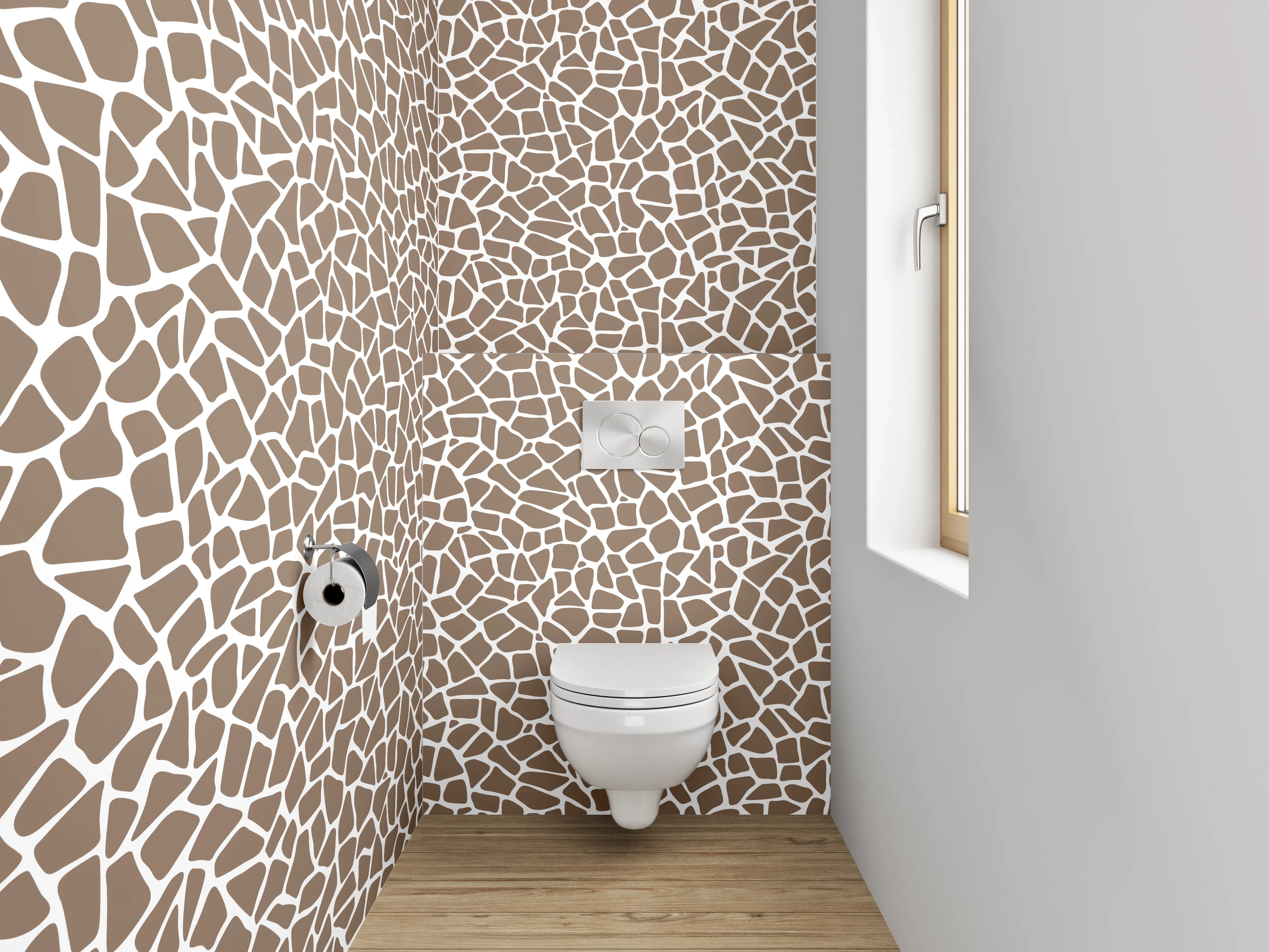 WC-Rückwand - Braunes Mosaik Muster Fliesenoptik