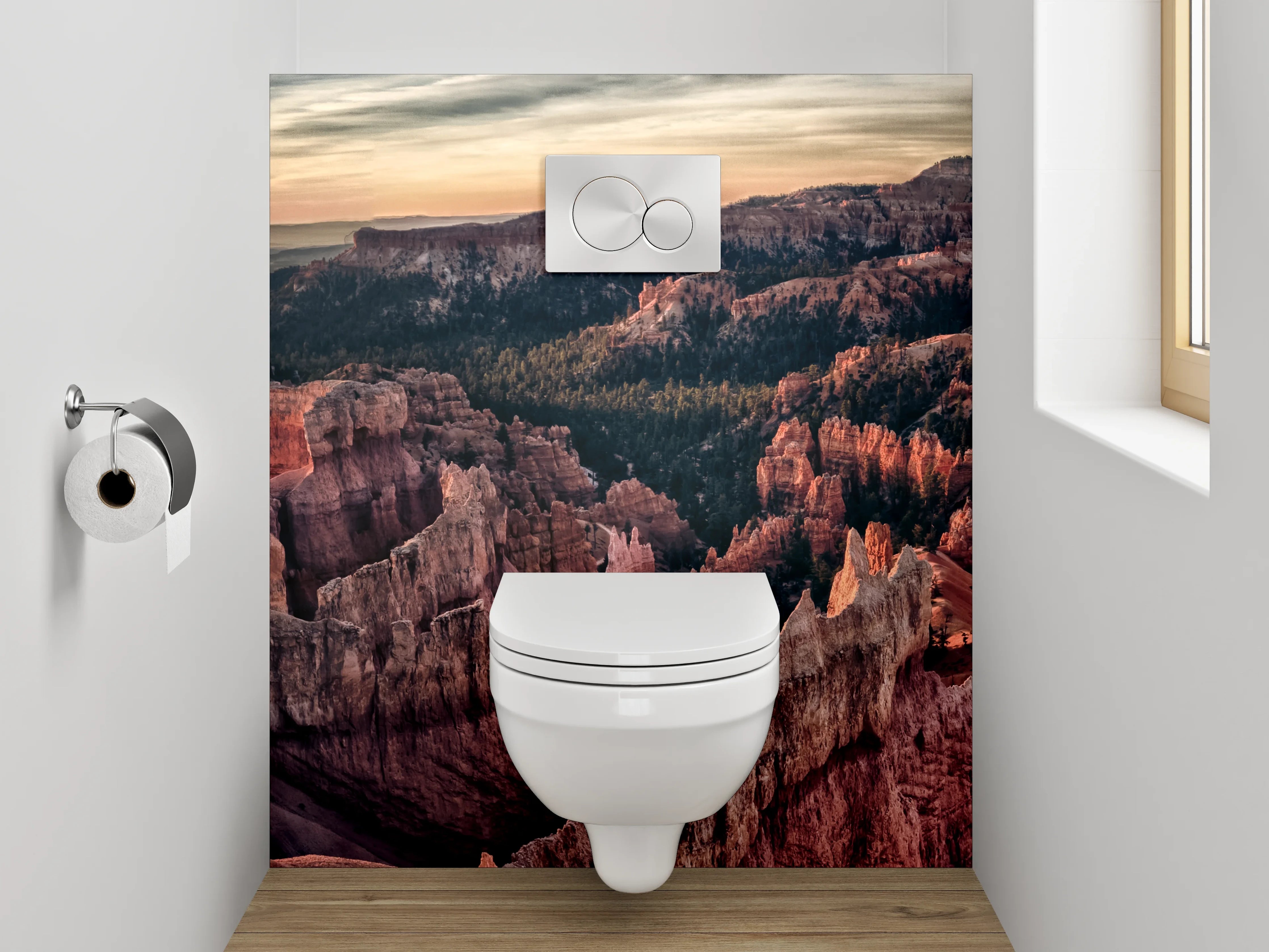 WC-Rückwand - Bryce Canyon im Sonnenuntergang Panorama