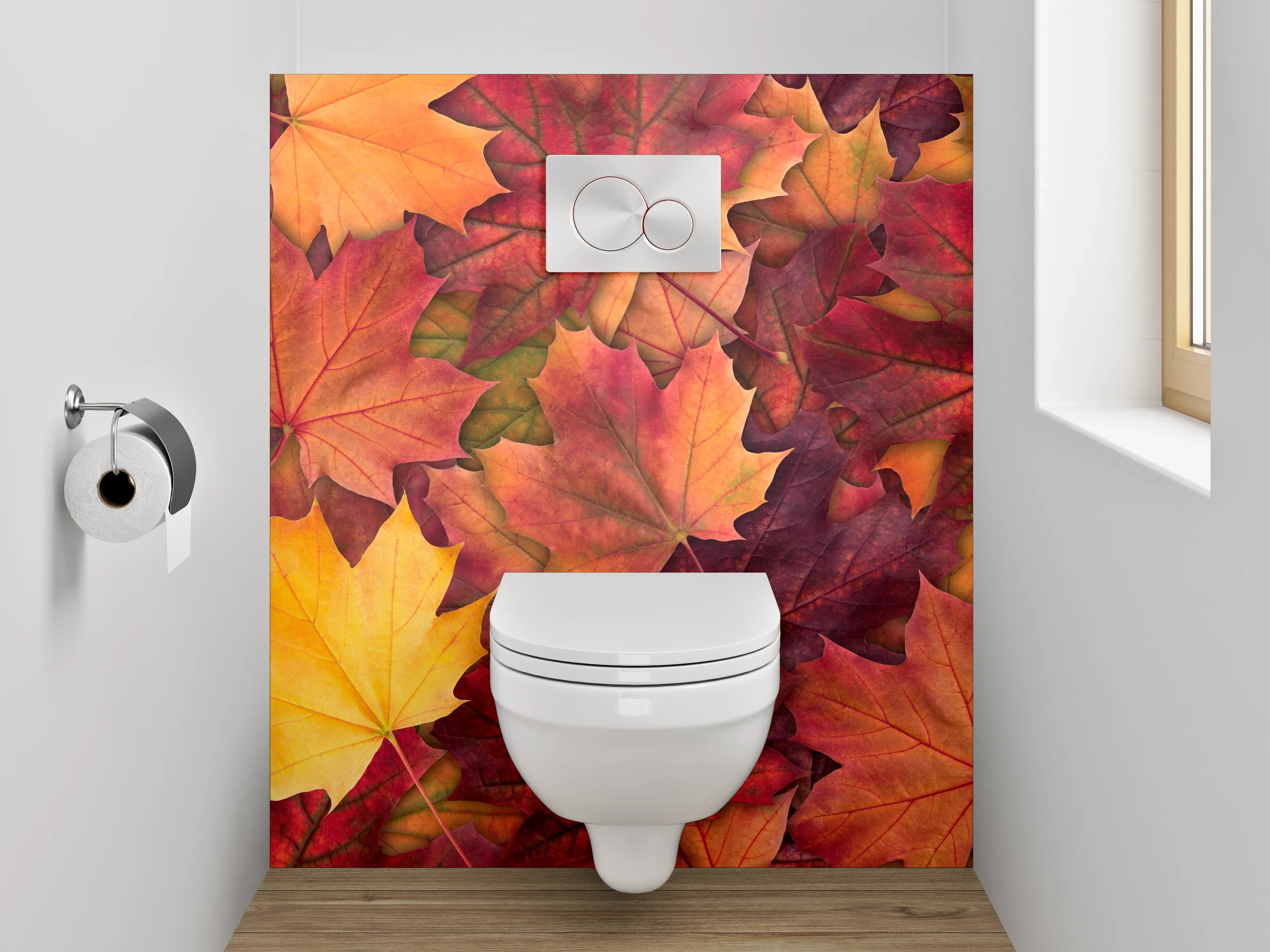 WC-Rückwand - Bunte Ahornblätter im Herbst