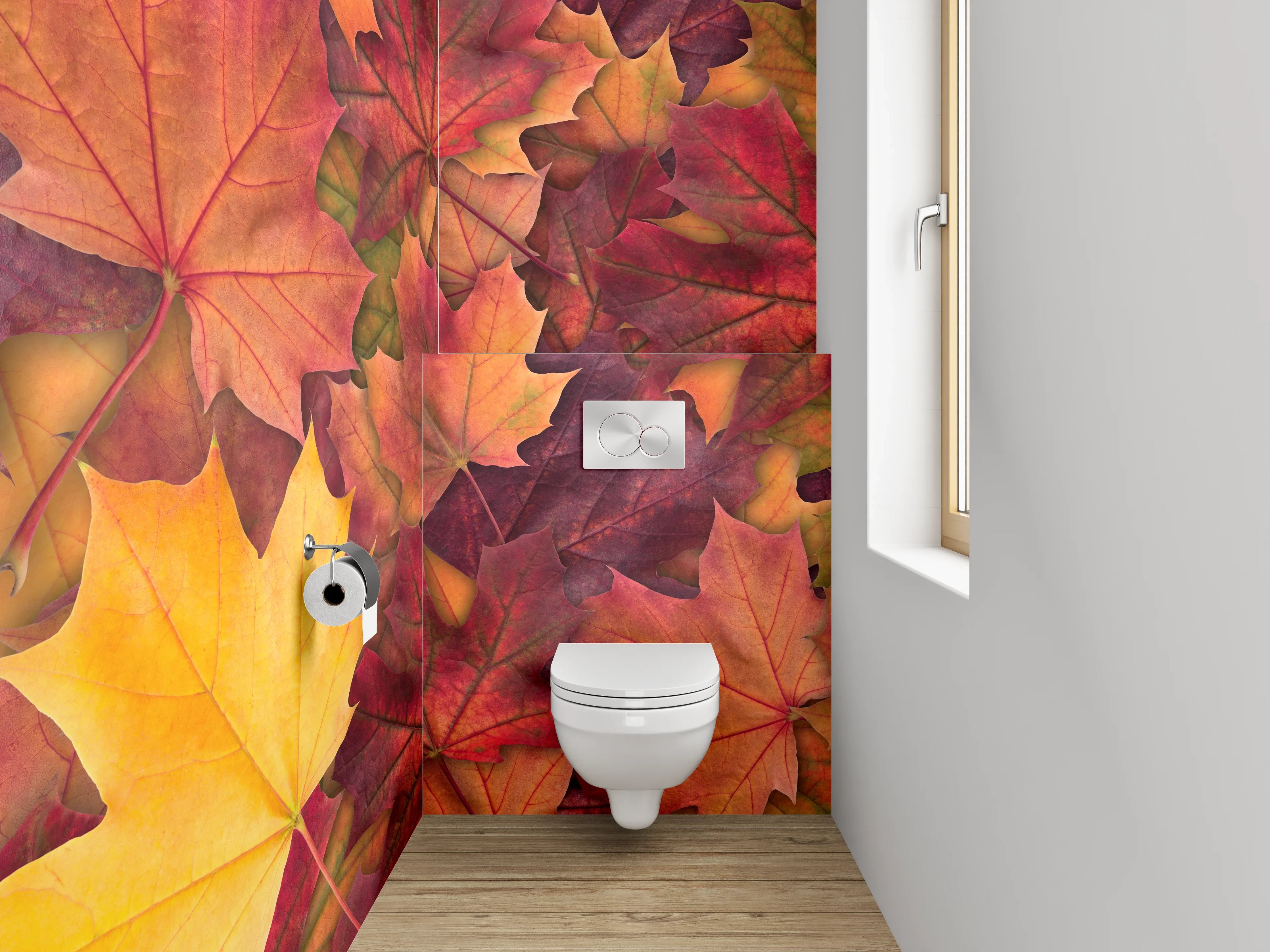 WC-Rückwand - Bunte Ahornblätter im Herbst
