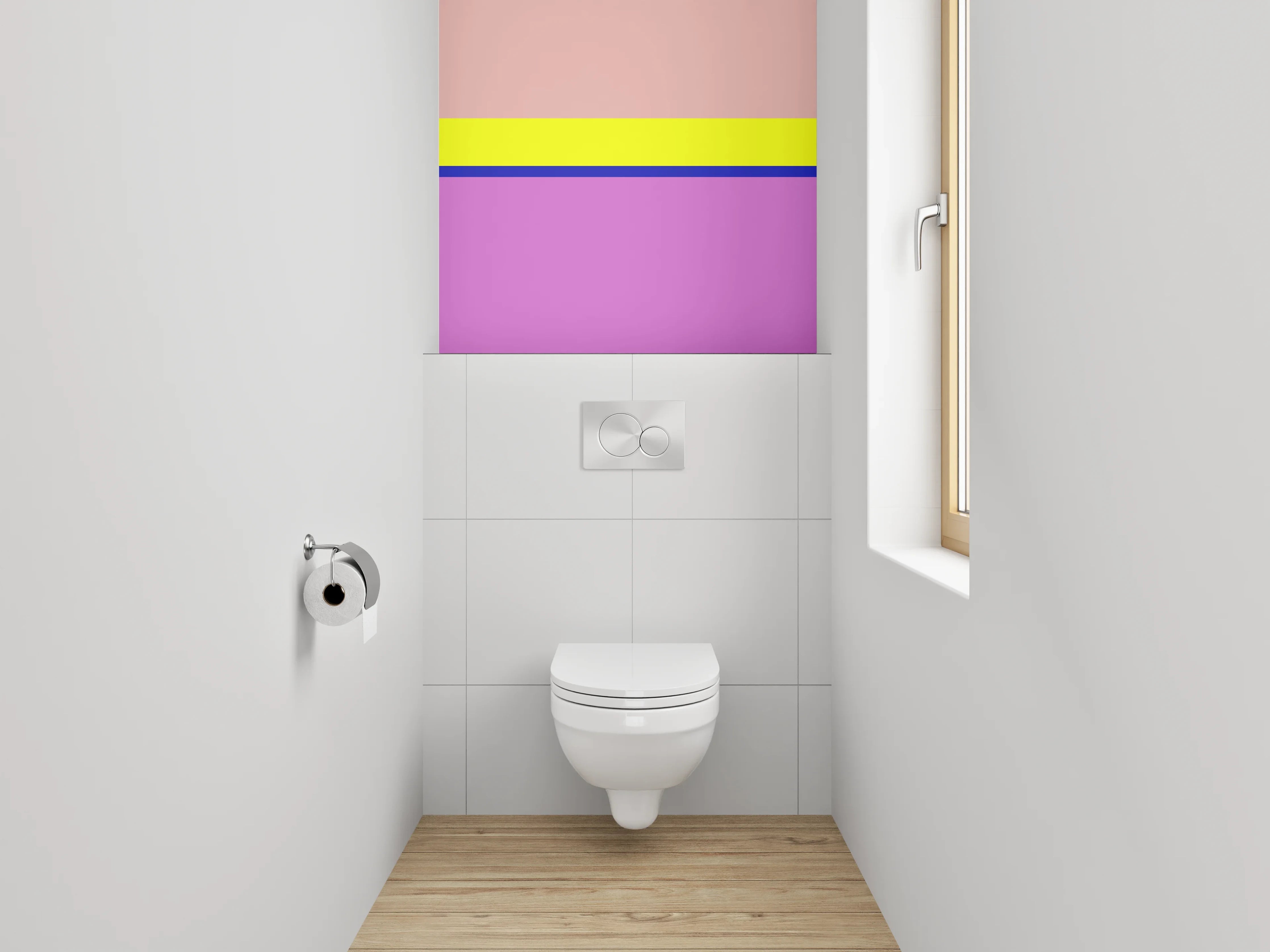 WC-Rückwand - Bunte Blockstreifen Modern