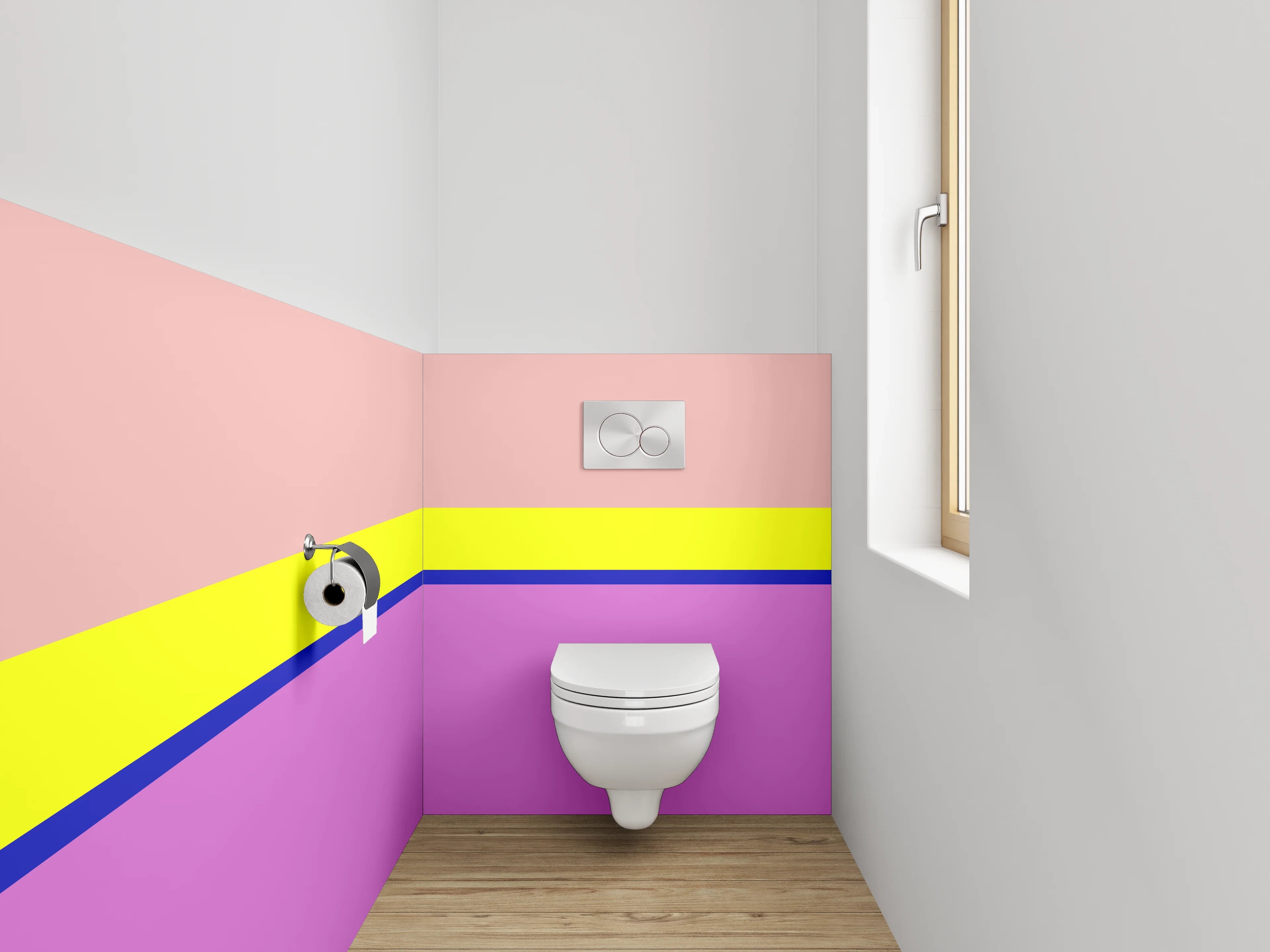 WC-Rückwand - Bunte Blockstreifen Modern