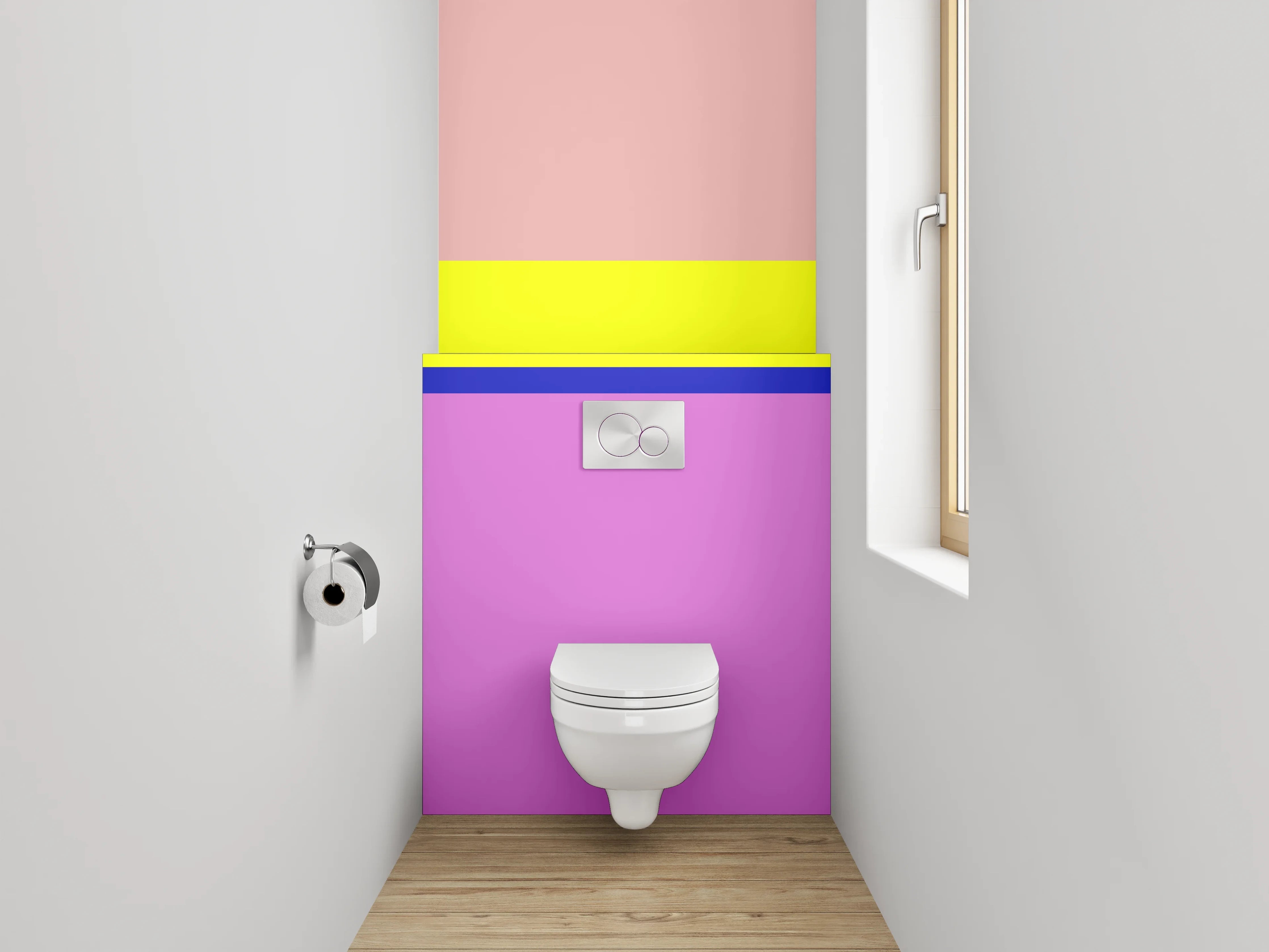 WC-Rückwand - Bunte Blockstreifen Modern
