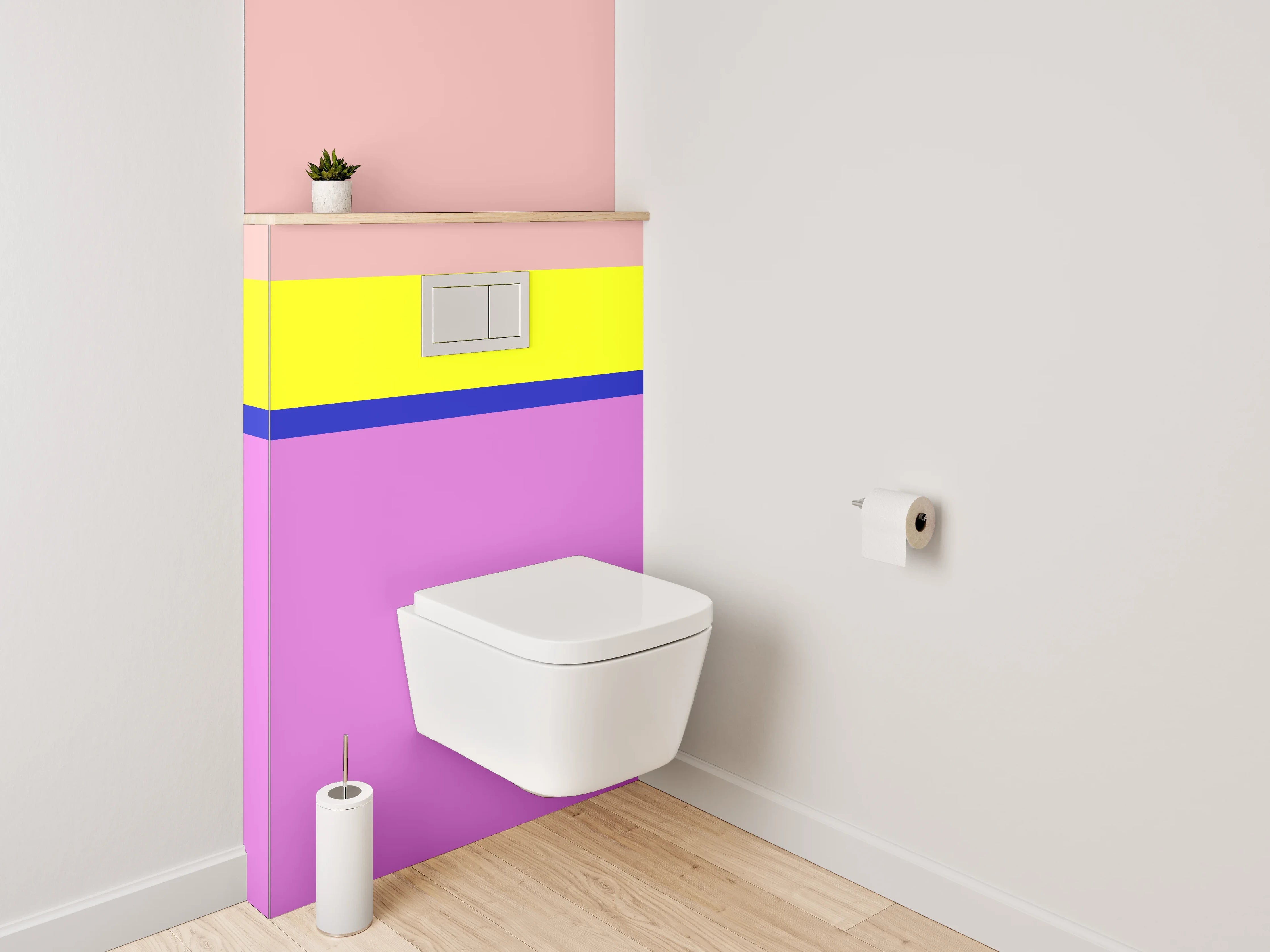 WC-Rückwand - Bunte Blockstreifen Modern