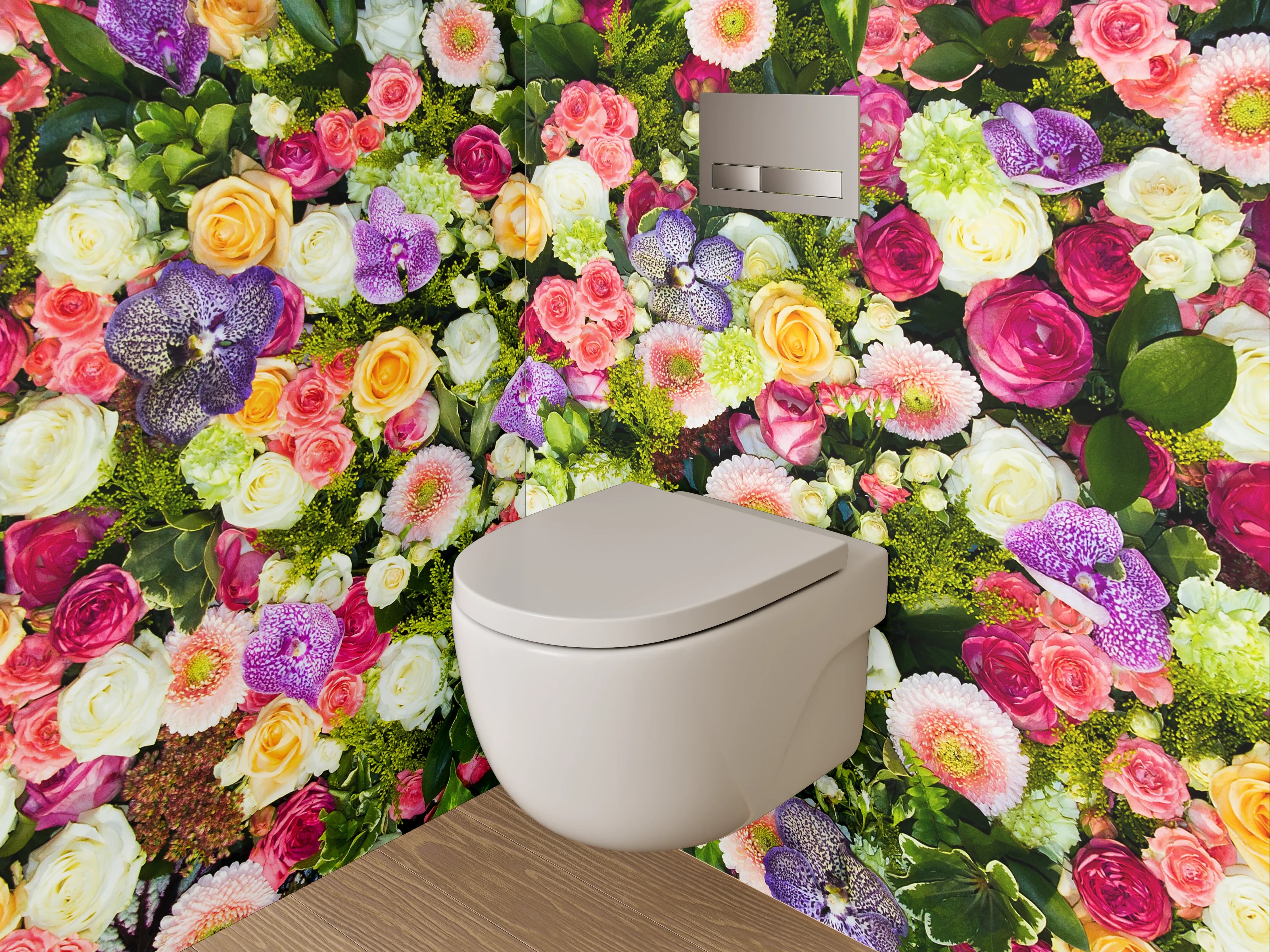 WC-Rückwand - Bunte Blumenpracht für Badezimmer