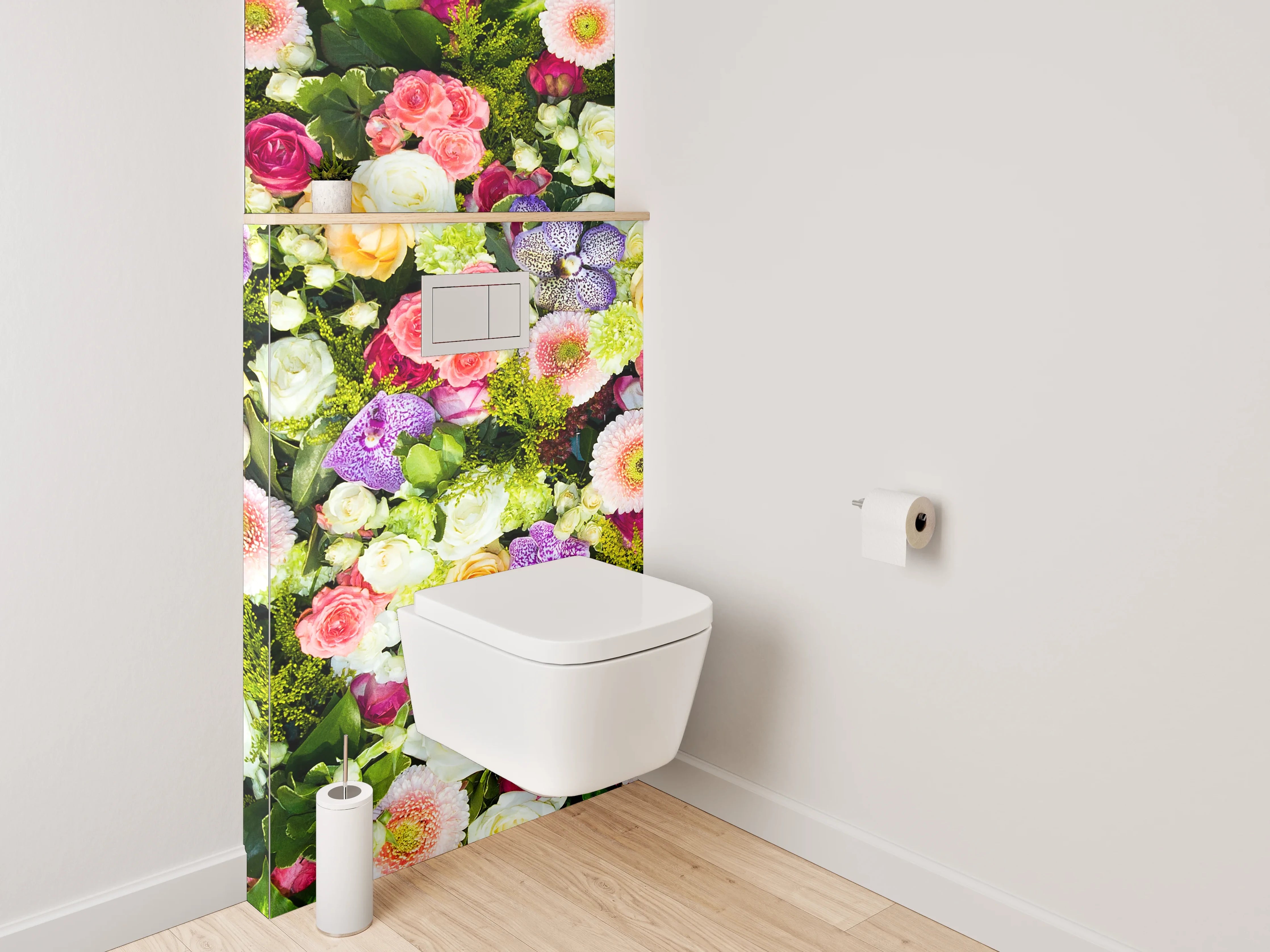 WC-Rückwand - Bunte Blumenpracht für Badezimmer