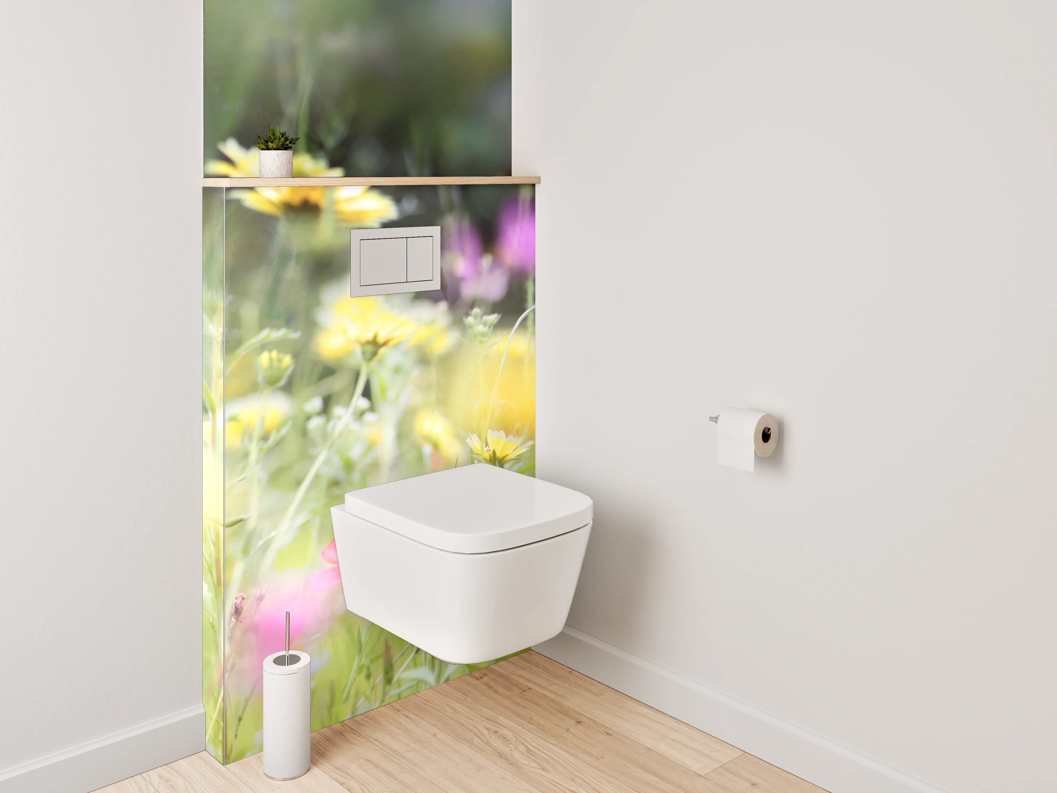 WC-Rückwand - Bunte Blumenwiese im Sommerlicht