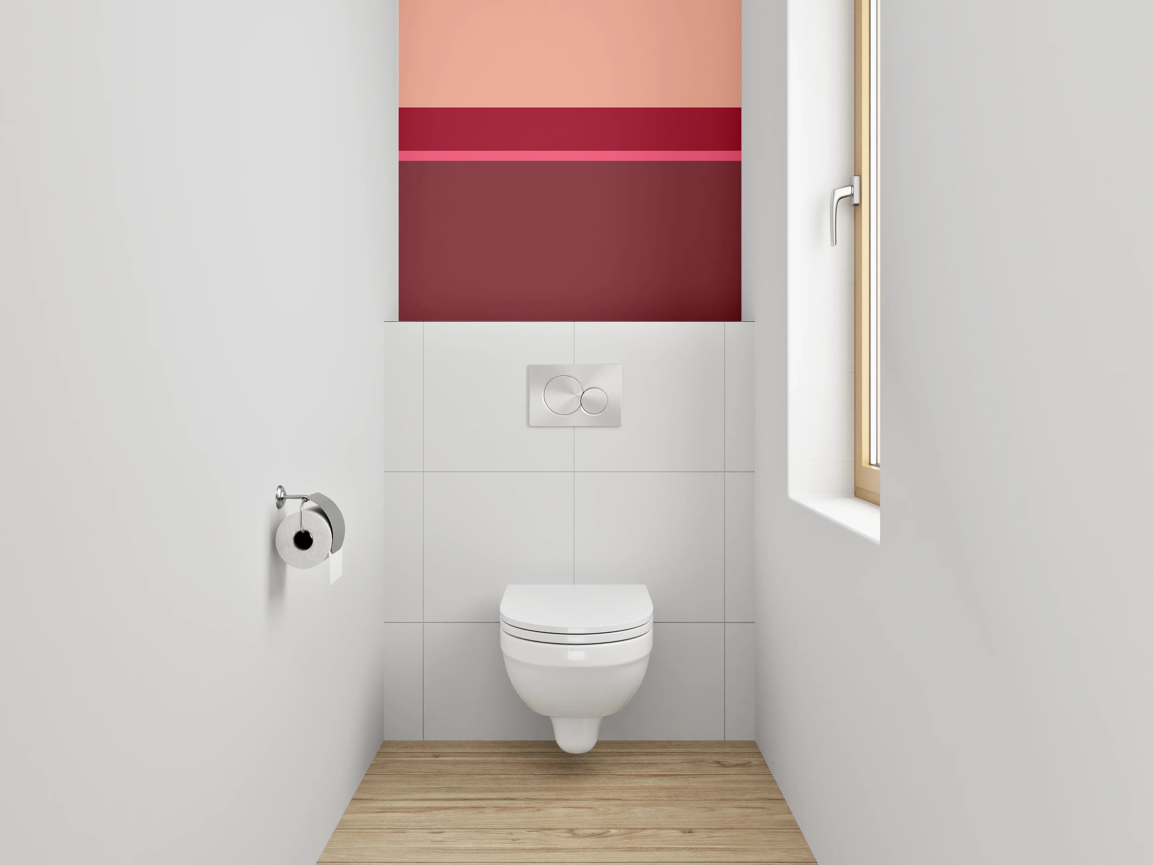WC-Rückwand - Bunte Farbblock-Kombination