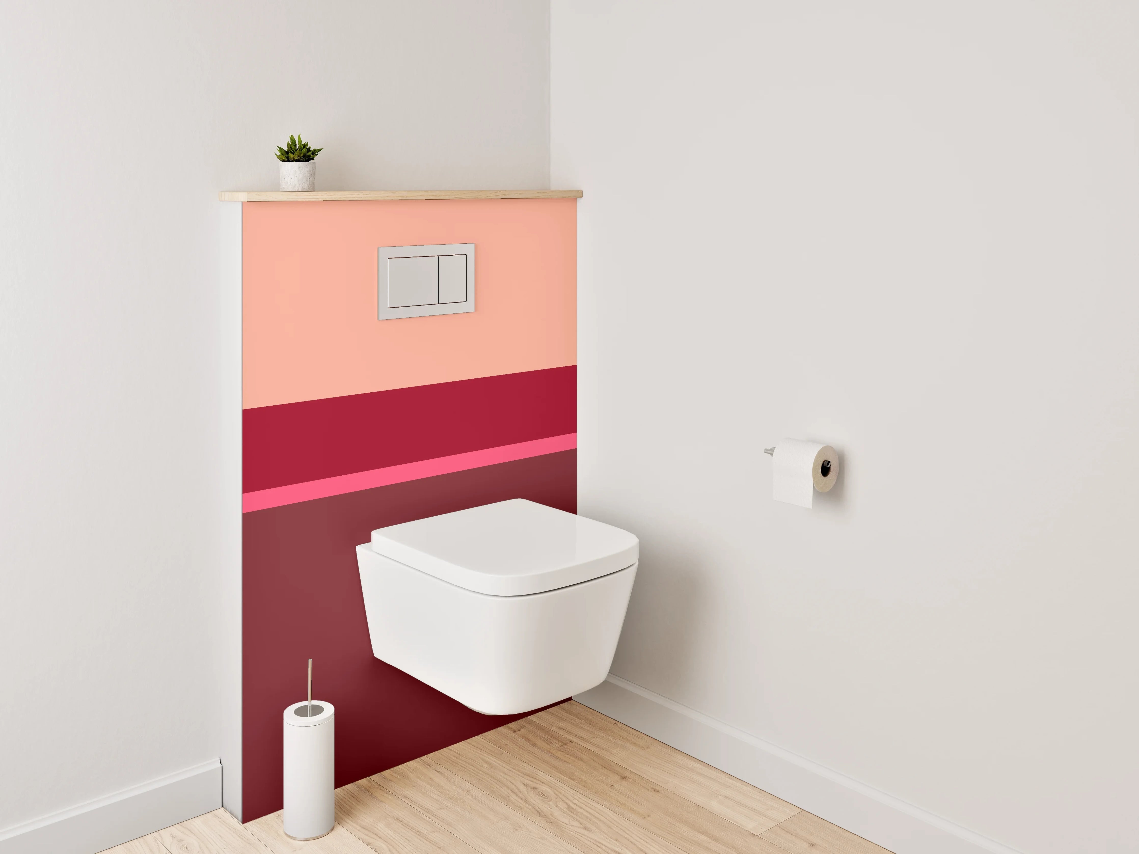 WC-Rückwand - Bunte Farbblock-Kombination