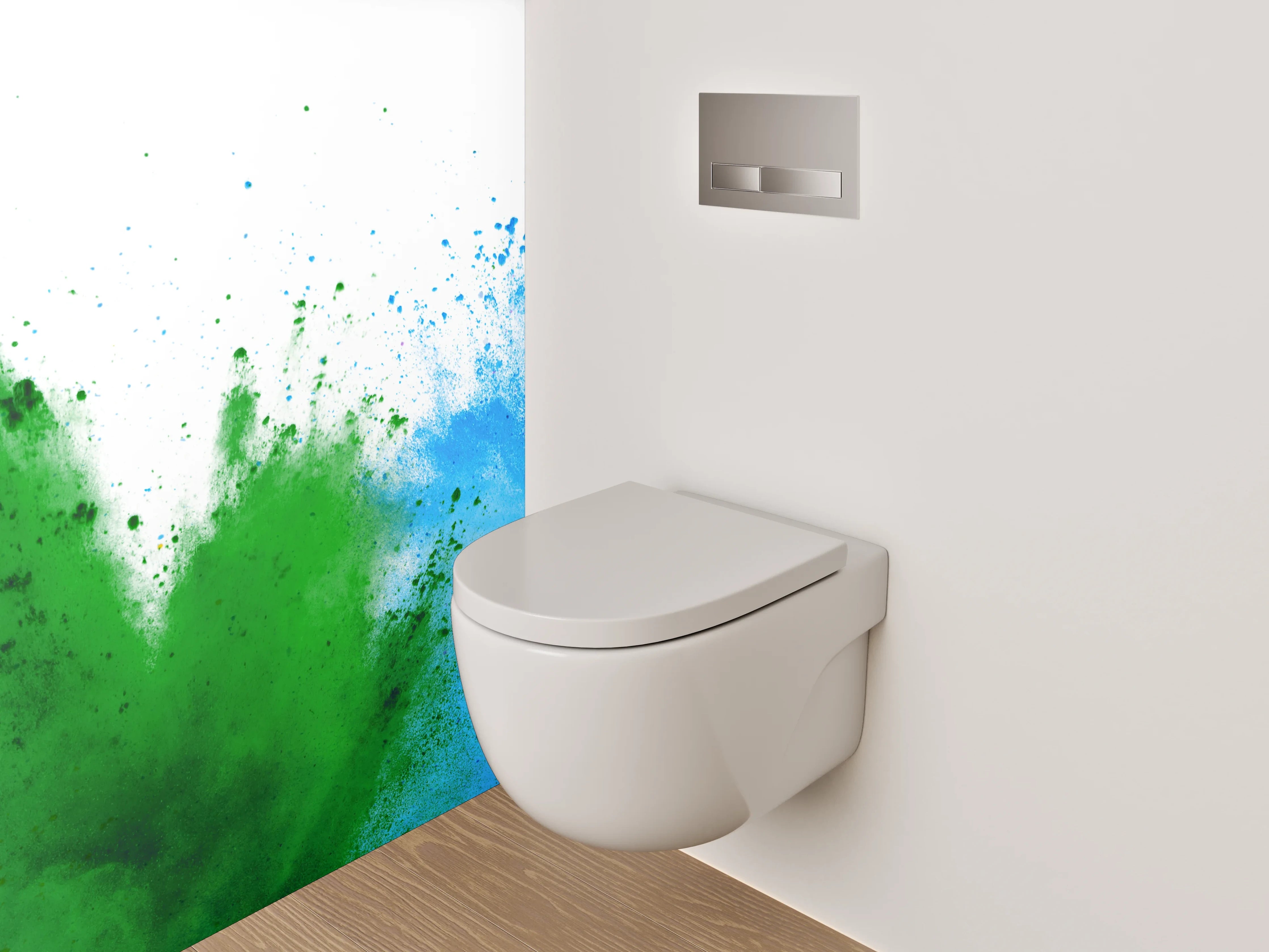 WC-Rückwand - Bunte Farbpulver Explosion Wandbild